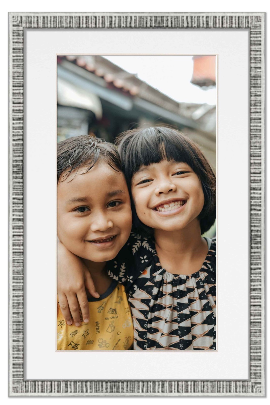 11×22 Frame Silver With White Picture Mat For 11×22 Photo – Silver 13×24 Frame T