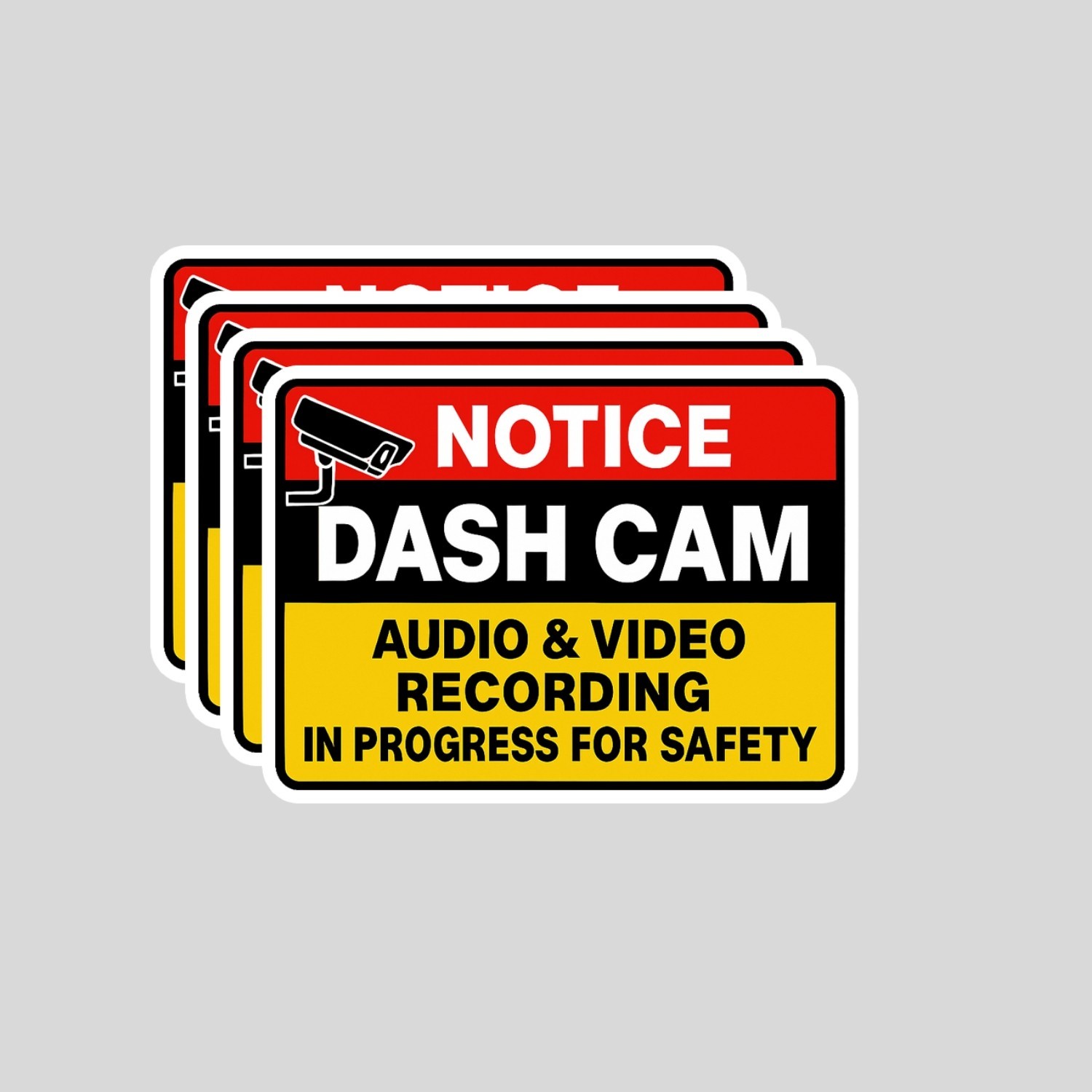 4PCS Dash Cam Recording Stickers – Audio and Video Recording Warning Decals