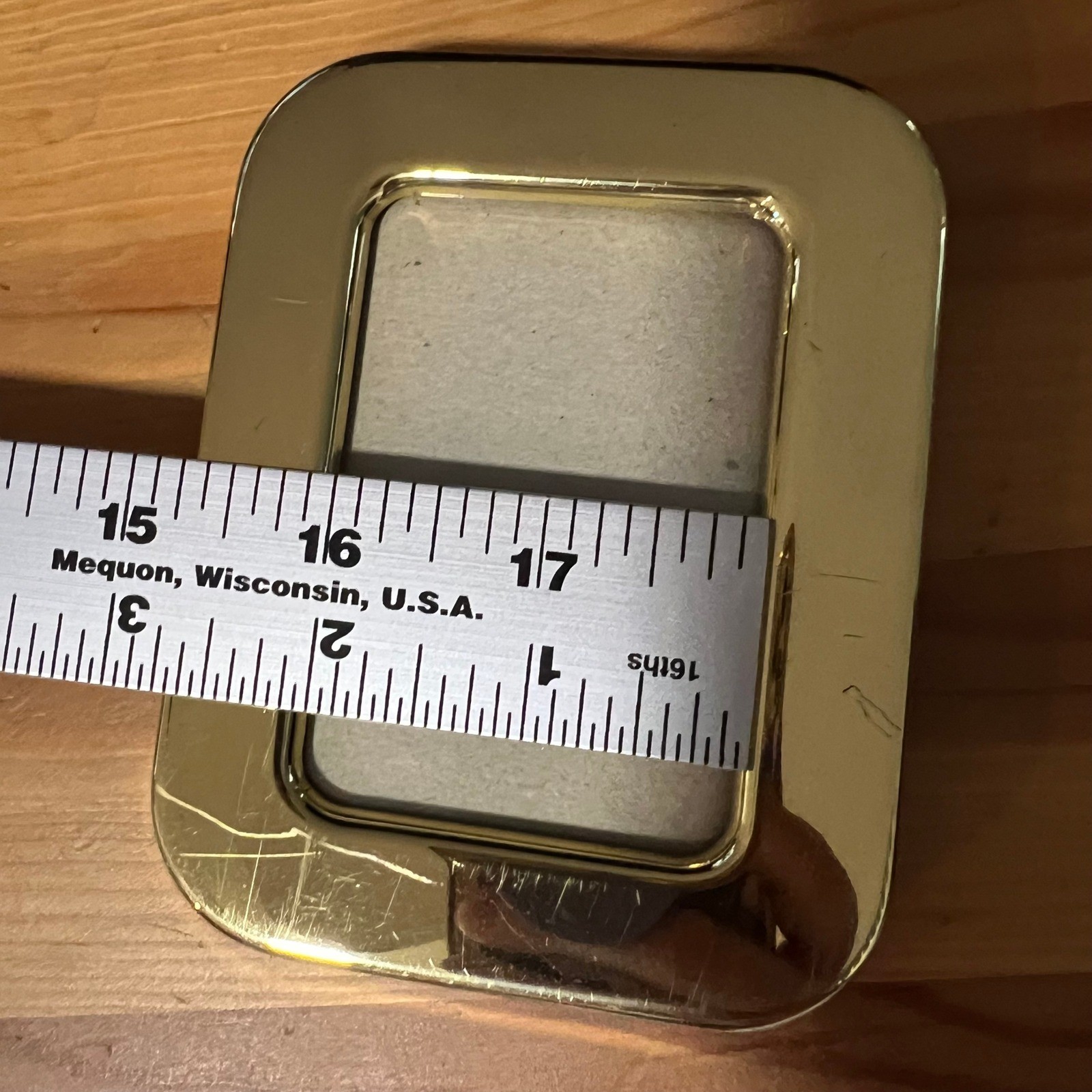 Polished Gold Tone Rounded Rectangle Tabletop Picture Frame 3.5 in x 2.5 in glam
