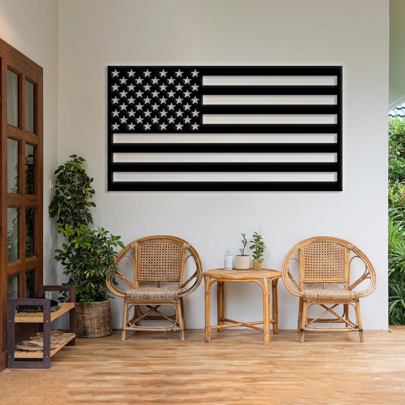 American Flag Wall Art Metal, Usa Flag Wall Decor Outdoor, Minimalist Wall Ar…