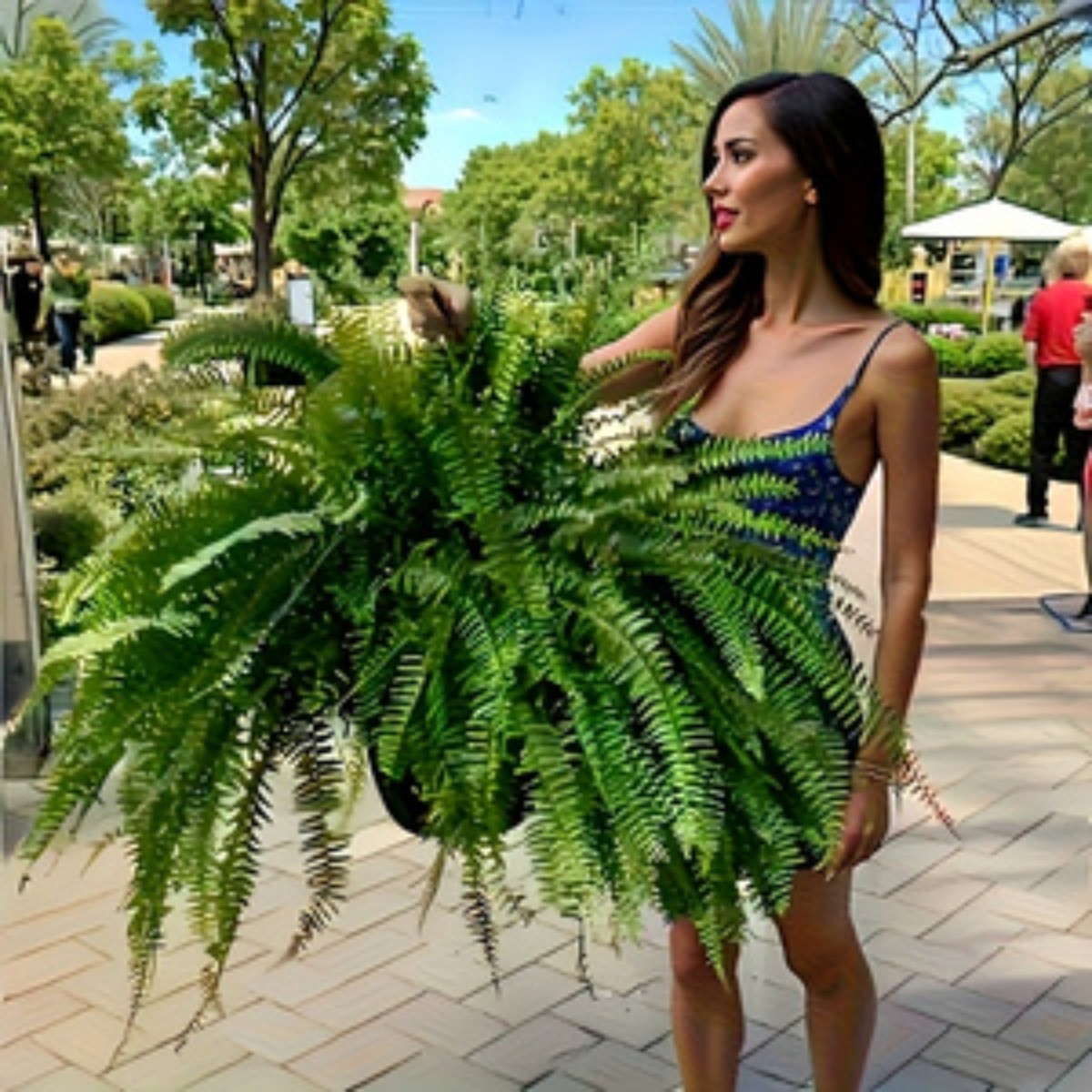 2X Fake Ferns Faux Boston Ferns 24″ Artificial Plants 60 Leaves for Each Bouquet