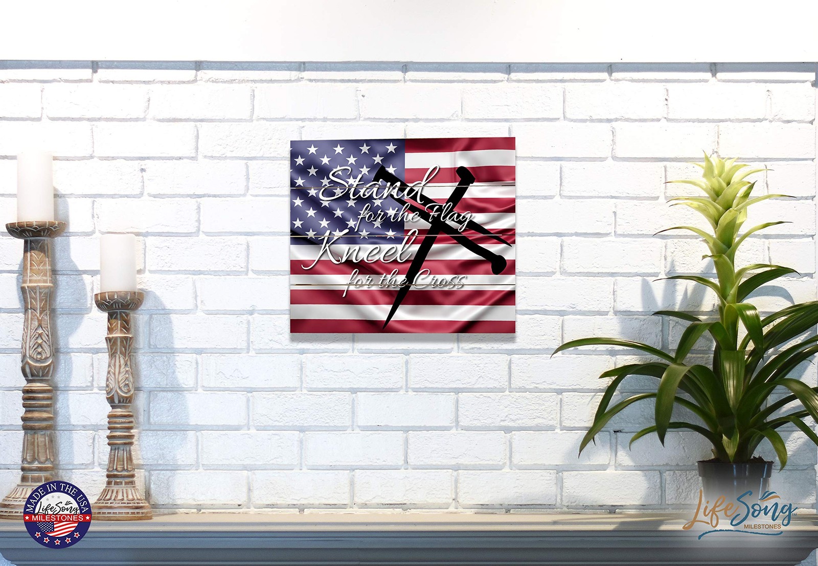 Wooden American Flag USA Pallet Wall Art Hanging Decor Sign Wood Decoration P…