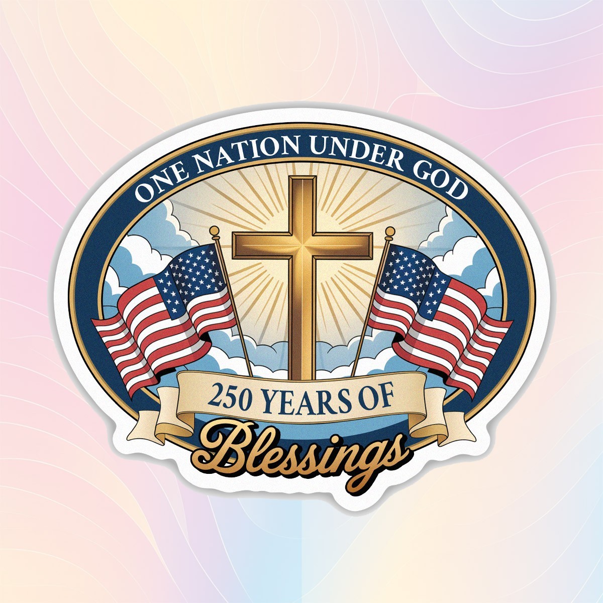 America Birthday 250th Anniversary Decal The Independence of USA Sticker Size 3″