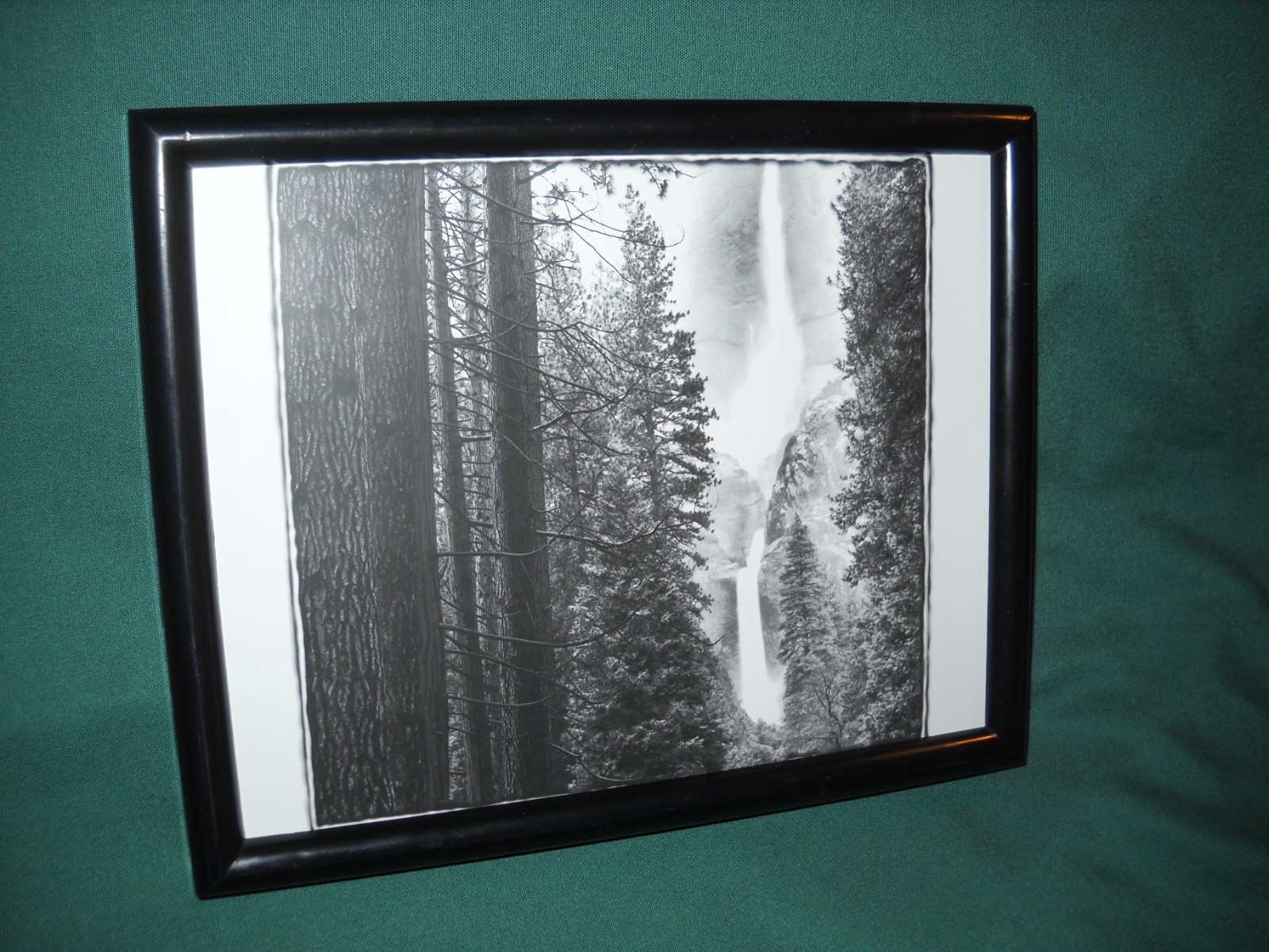 Upper & Lower Yosemite Falls *8×10 Framed Poster Print *Black & White *Framed VG