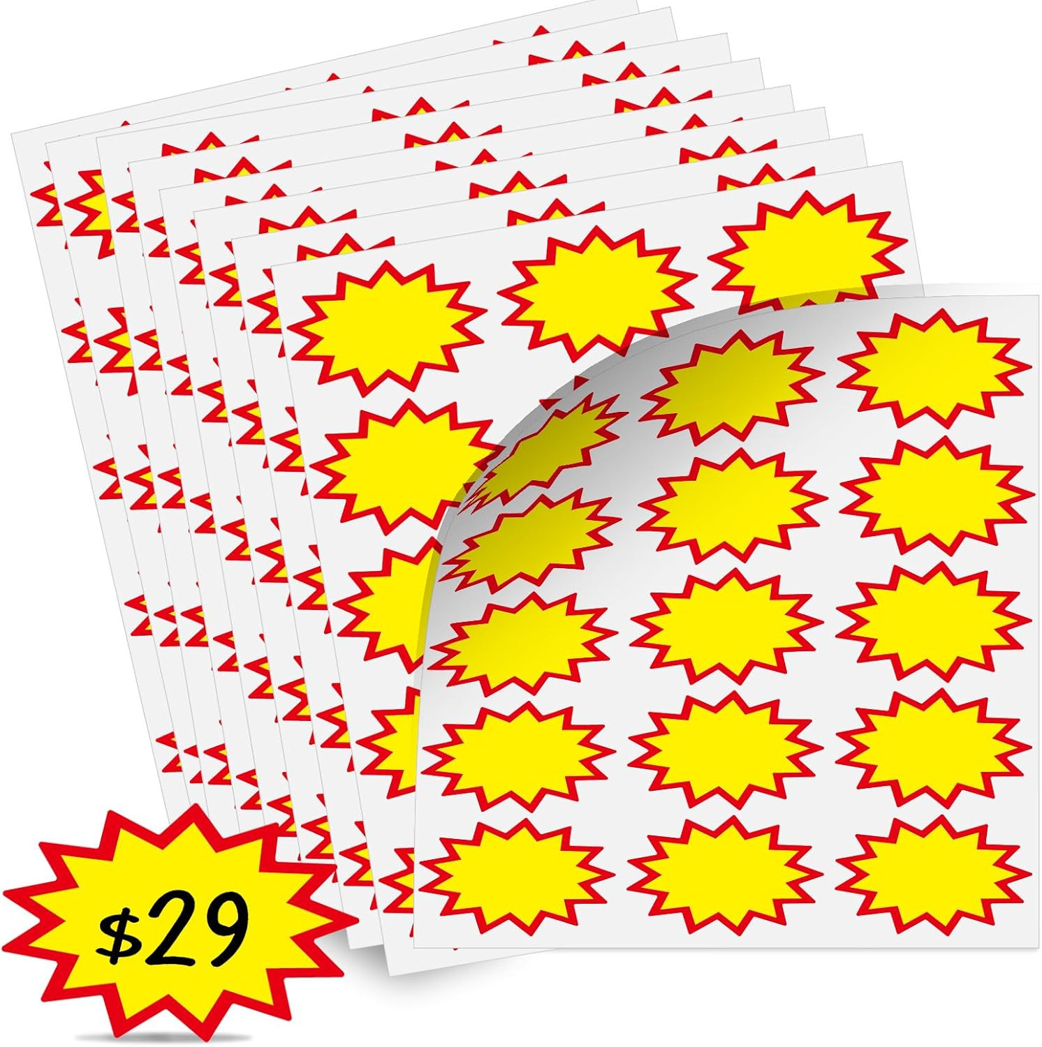 Garage Sale Stickers, Removable Adhesive Yards Price Sticker with Large Blank Wr