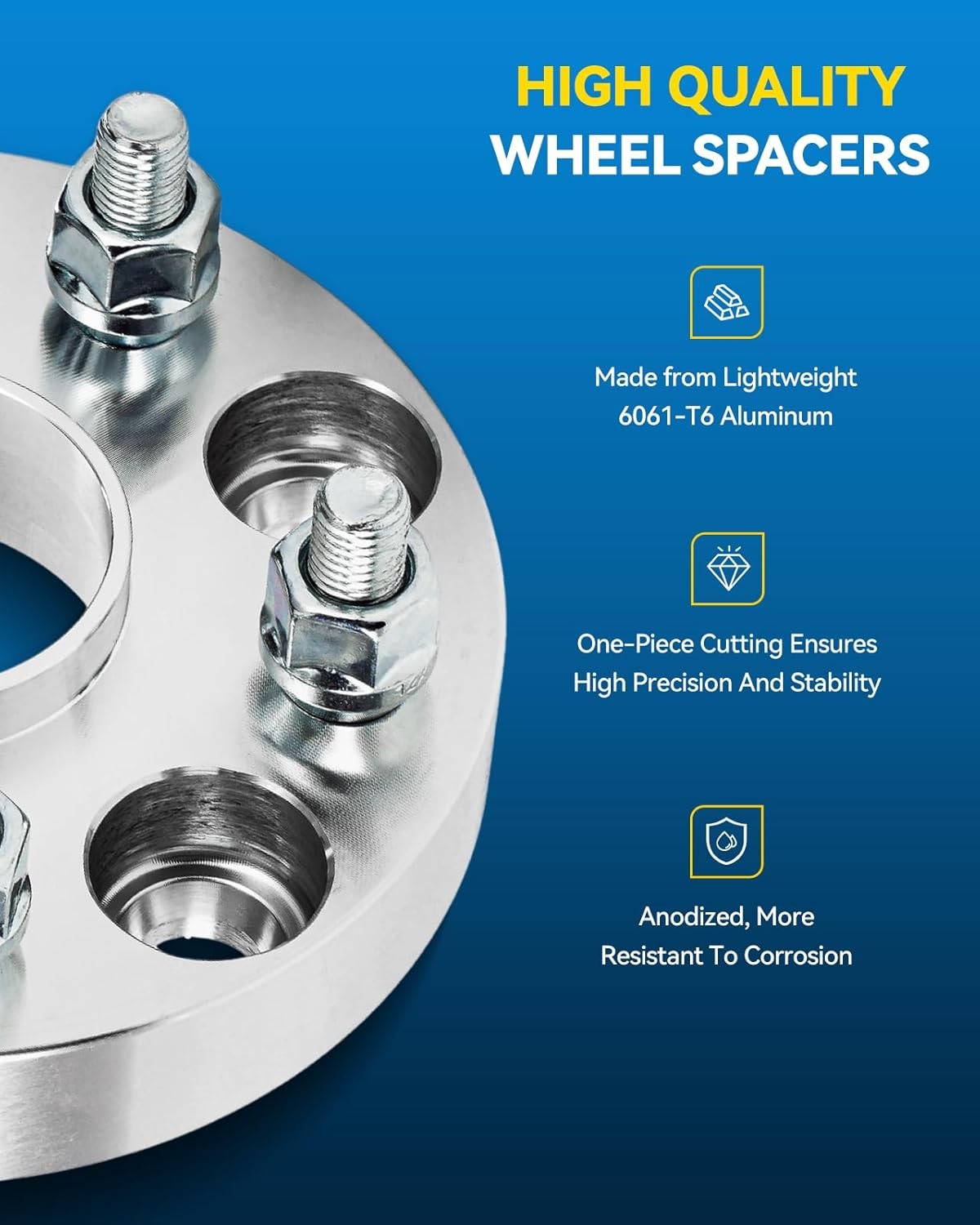 1″ Wheel Spacers 5×4.5, 5 Lug Hub Centric for Isuzu – 2 Pcs