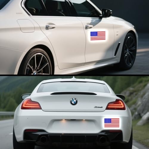American Flag Stickers – Reflective Decals for Cars, Motorcycles, Mailboxes, 3 P