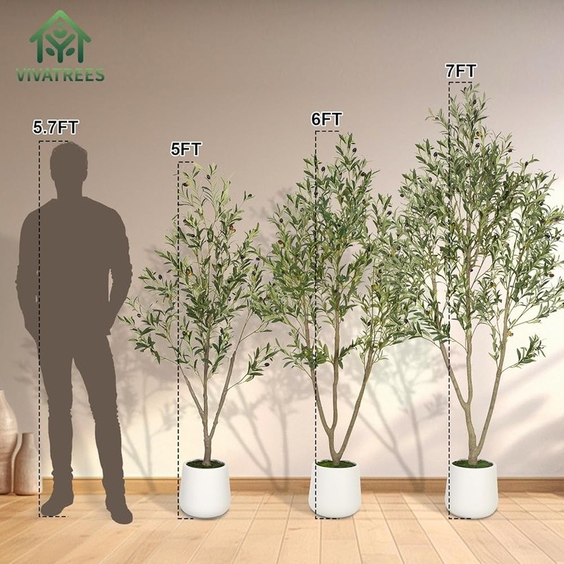 Artificial Olive Tree W/ Planter Indoor Home Decor Easy Care Faux Plant New