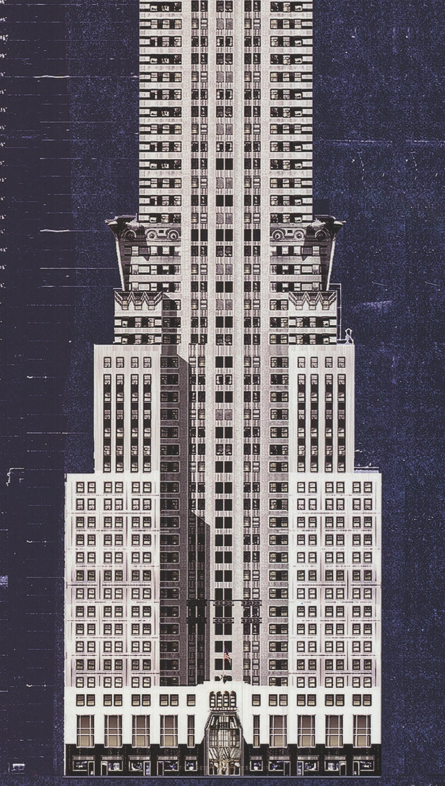 ANDY HICKES Chrysler Building 24″ x 8″ Offset Lithograph 2000 Contemporary