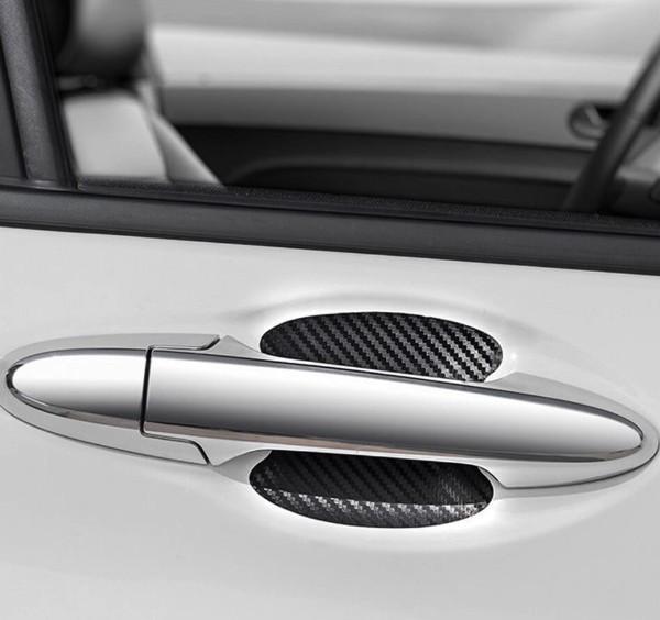 4PCS Carbon Fiber Door Handle Car Stickers Decal Protector Film Anti Scratch