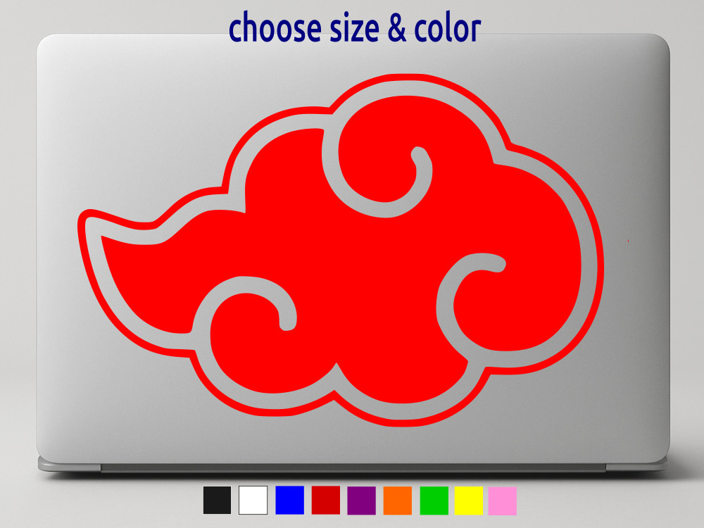 Naruto Akatsuki Red Cloud Vinyl Laptop Decal Car Wall Sticker CHOOSE SIZE COLOR