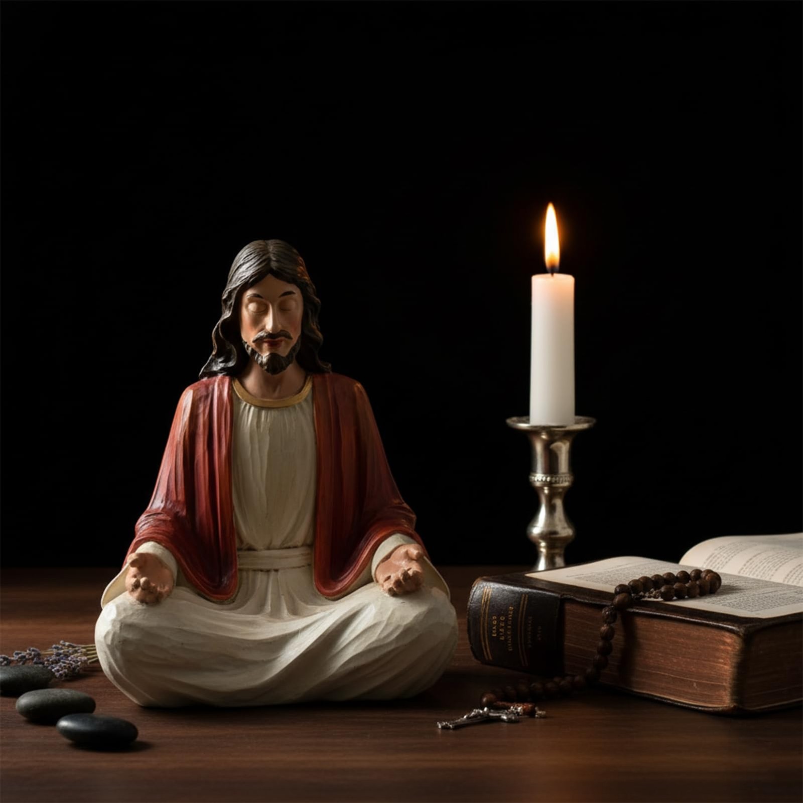 Jesus Christ Statue – 6 Inches Jesus Meditating Statue Home Tabletop Altar De…