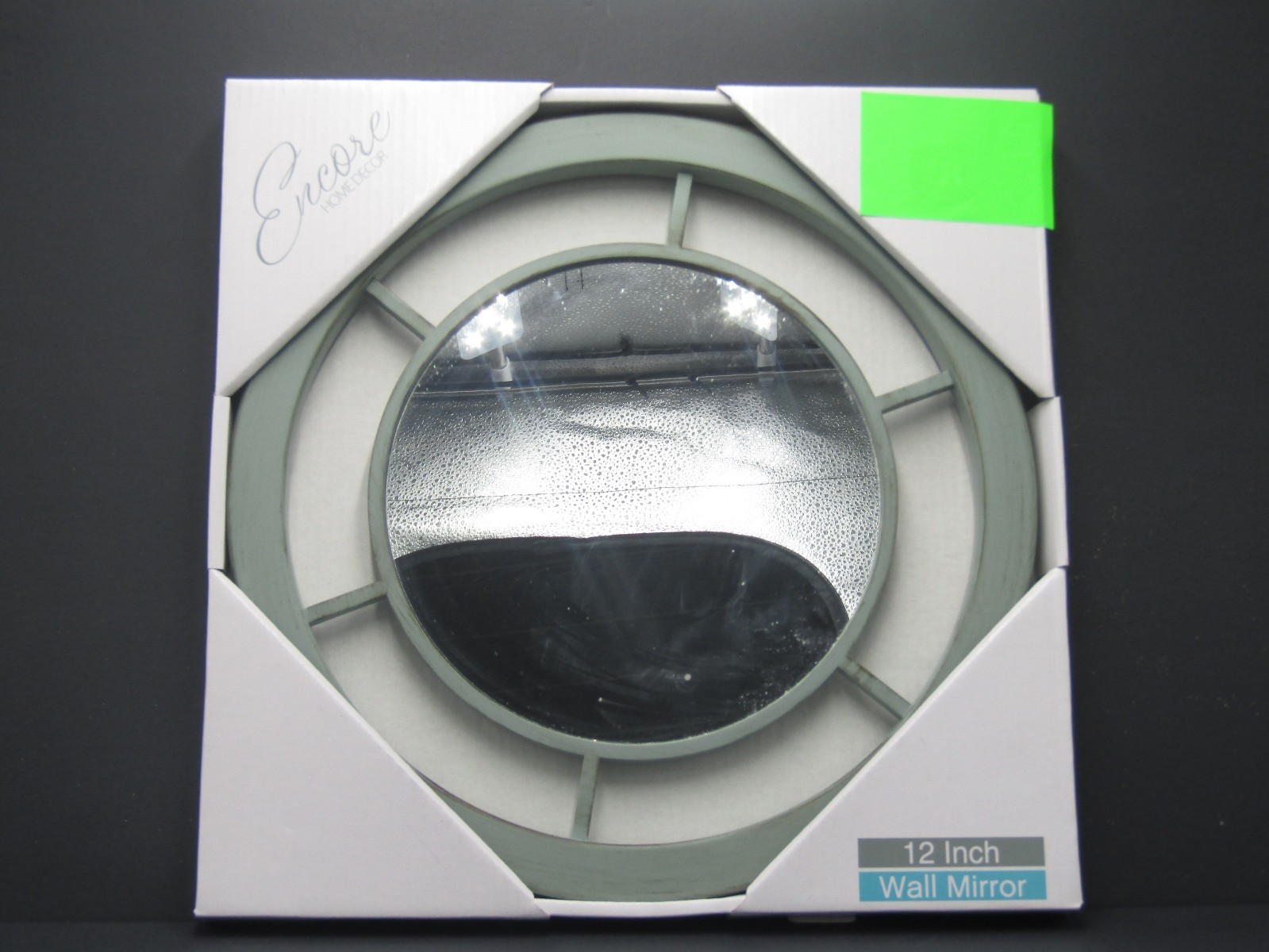 Encore Home Decor Wall Mirror Green Round Any Room 12 Inch 30.5cm New