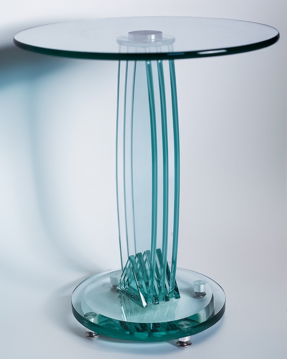 TransDeco Glass Pedestal Stand 22″ Modern Display Plant Flower End Table