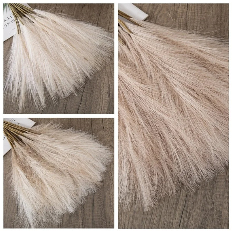 10pcs Artificial Reed Bouquet 49cm Bohemian Faux Wind Flowers Decor – NEW