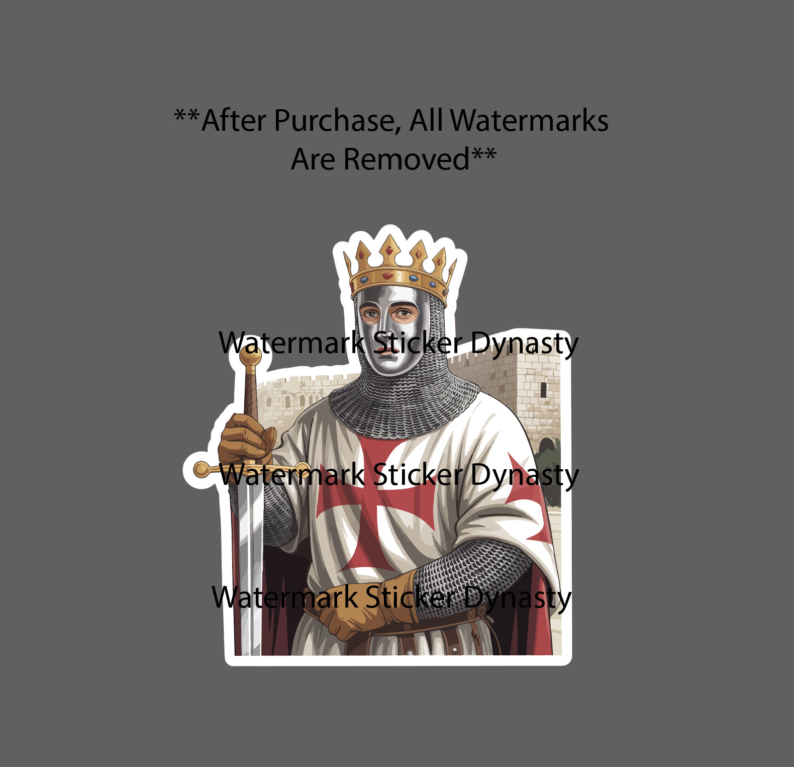 King Baldwin IV Sticker Waterproof Decal Jerusalem King History Gift NEW