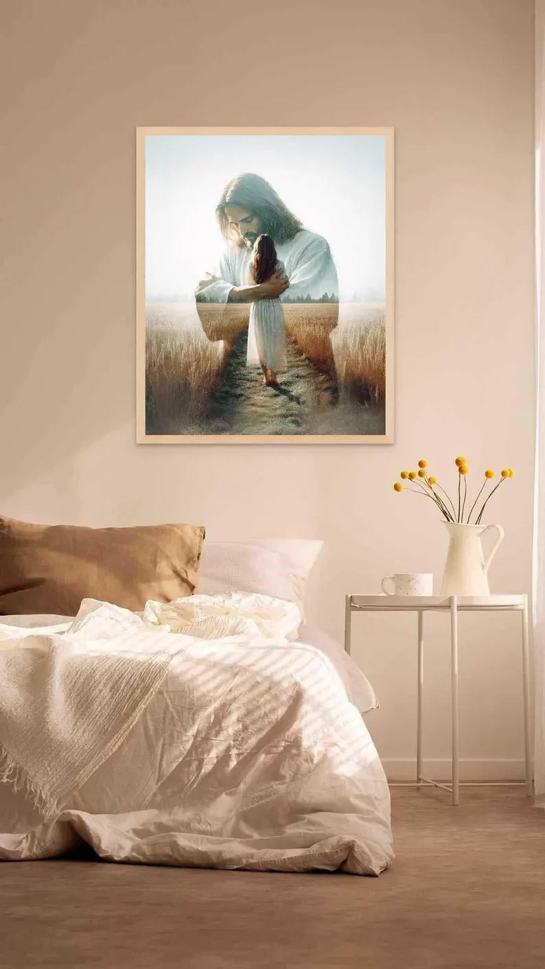 Love of Christ, Christian Art, Jesus Hugging Woman, Jesus Prints, LDS Art