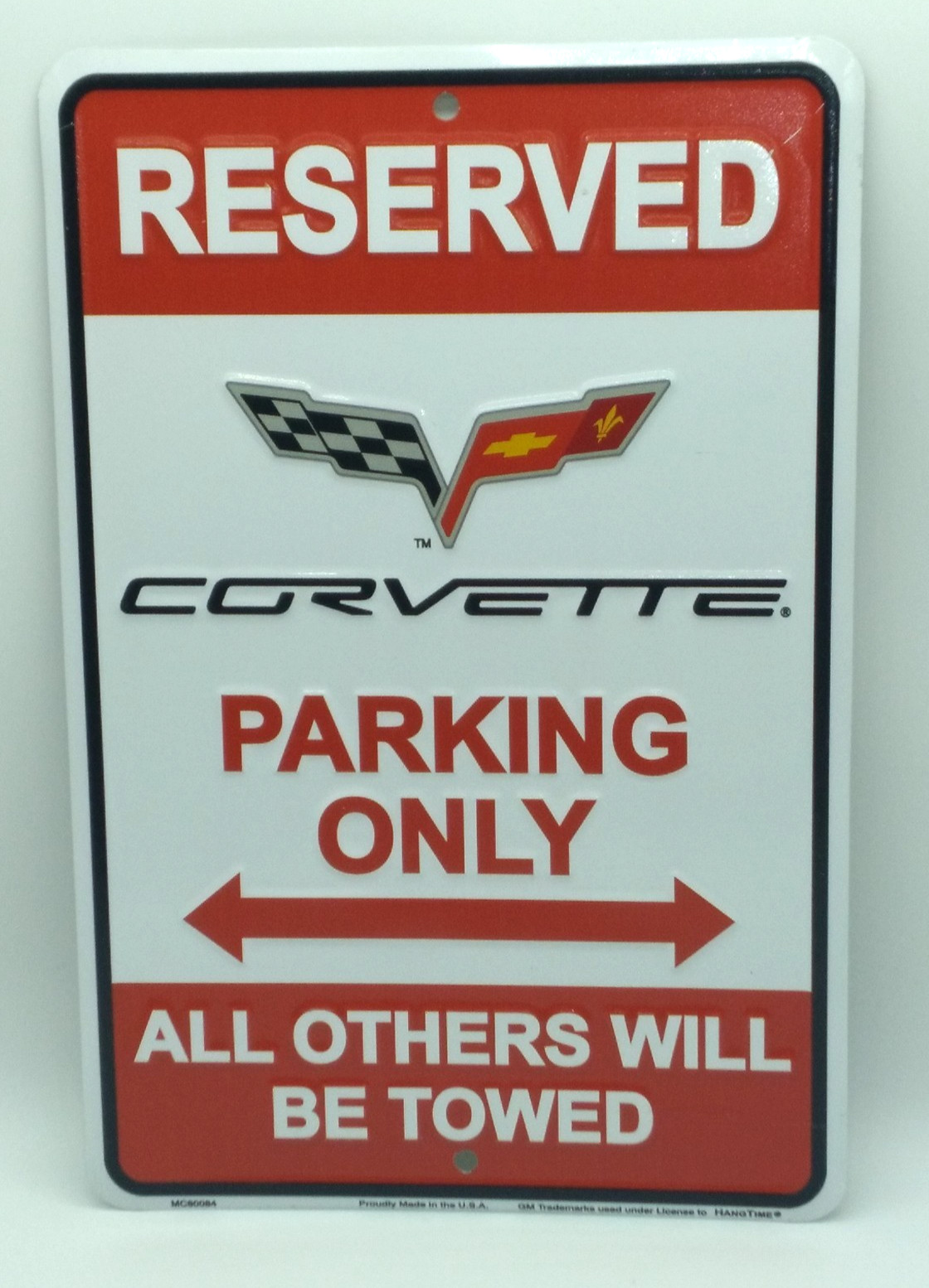 HangTime Novelty Aluminum Sign for Personal Parking Corvette w/ Logo