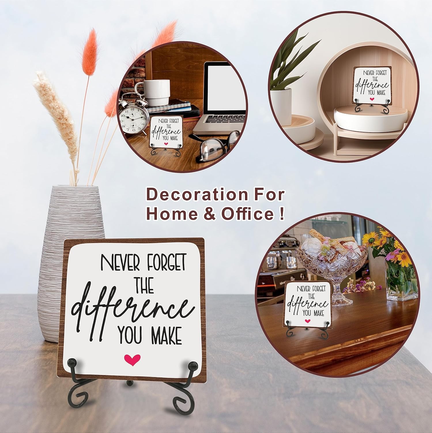 Wooden Sign – Never Forget The Difference You Make