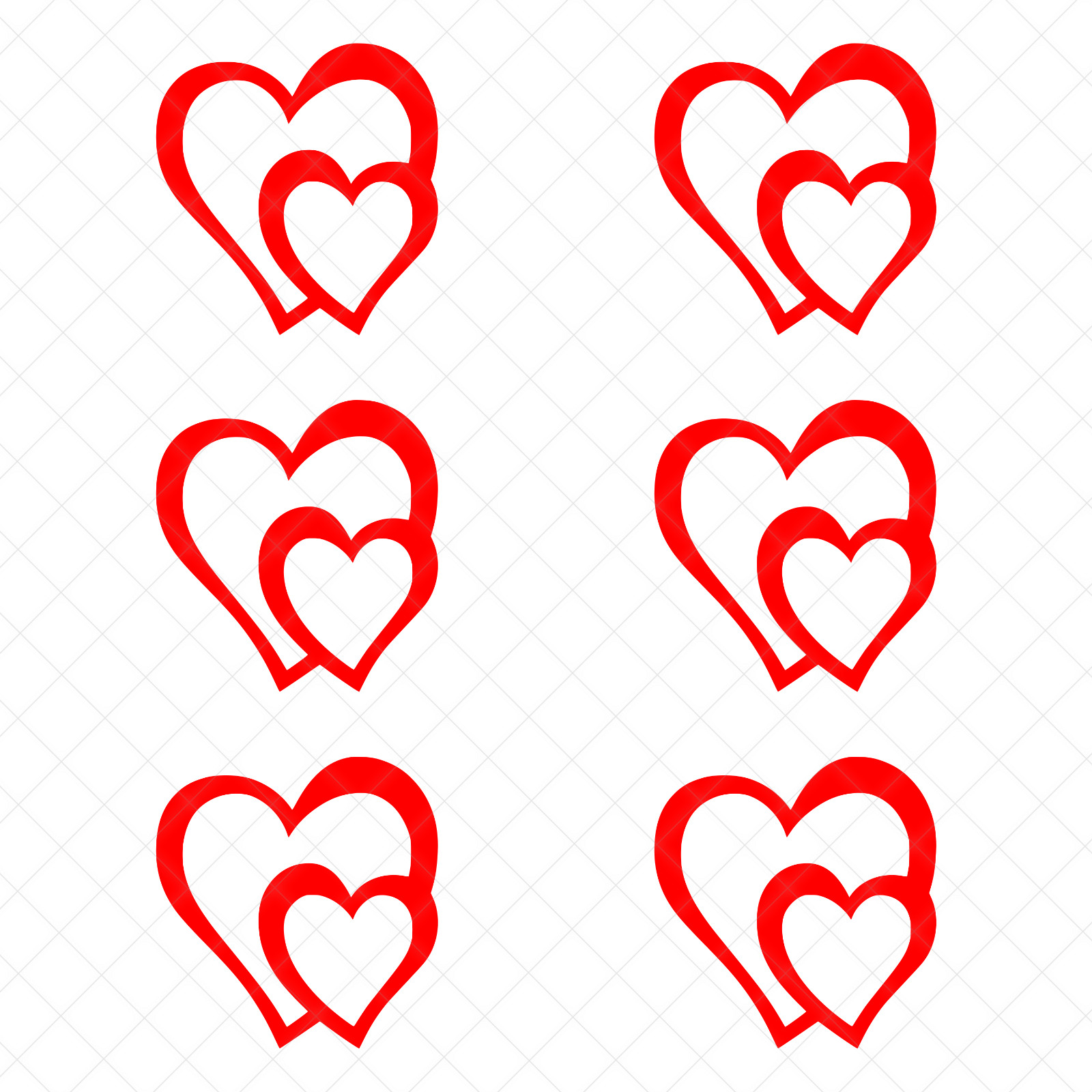 Double Heart Sticker Set (6) | Love Decals for Cars Laptops | Valentine’s Day