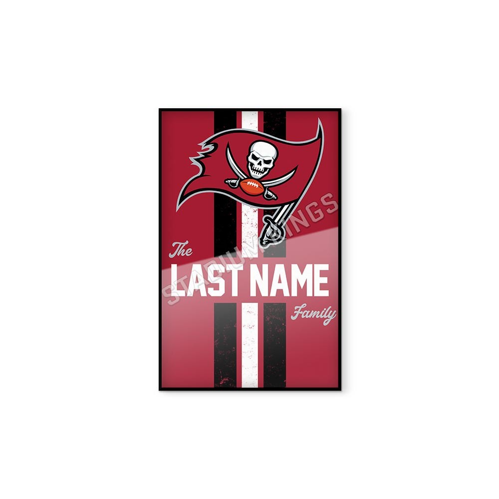 Personalized Buccaneers Family Name Football Poster Art Print- 11×17 inches