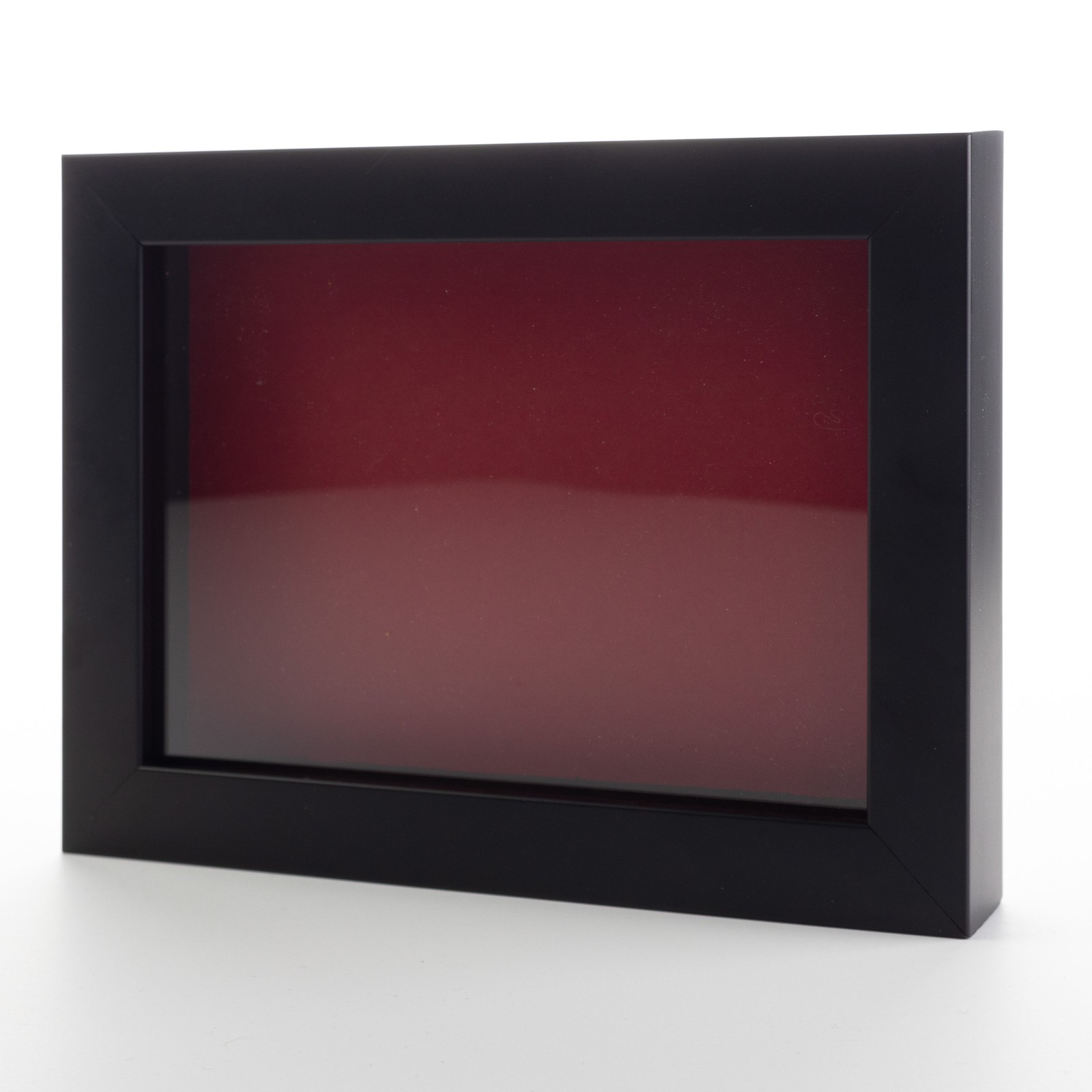 Black 9×12 Wood Shadow Box With Red Acid-Free Backing 11/16 Usable Depth
