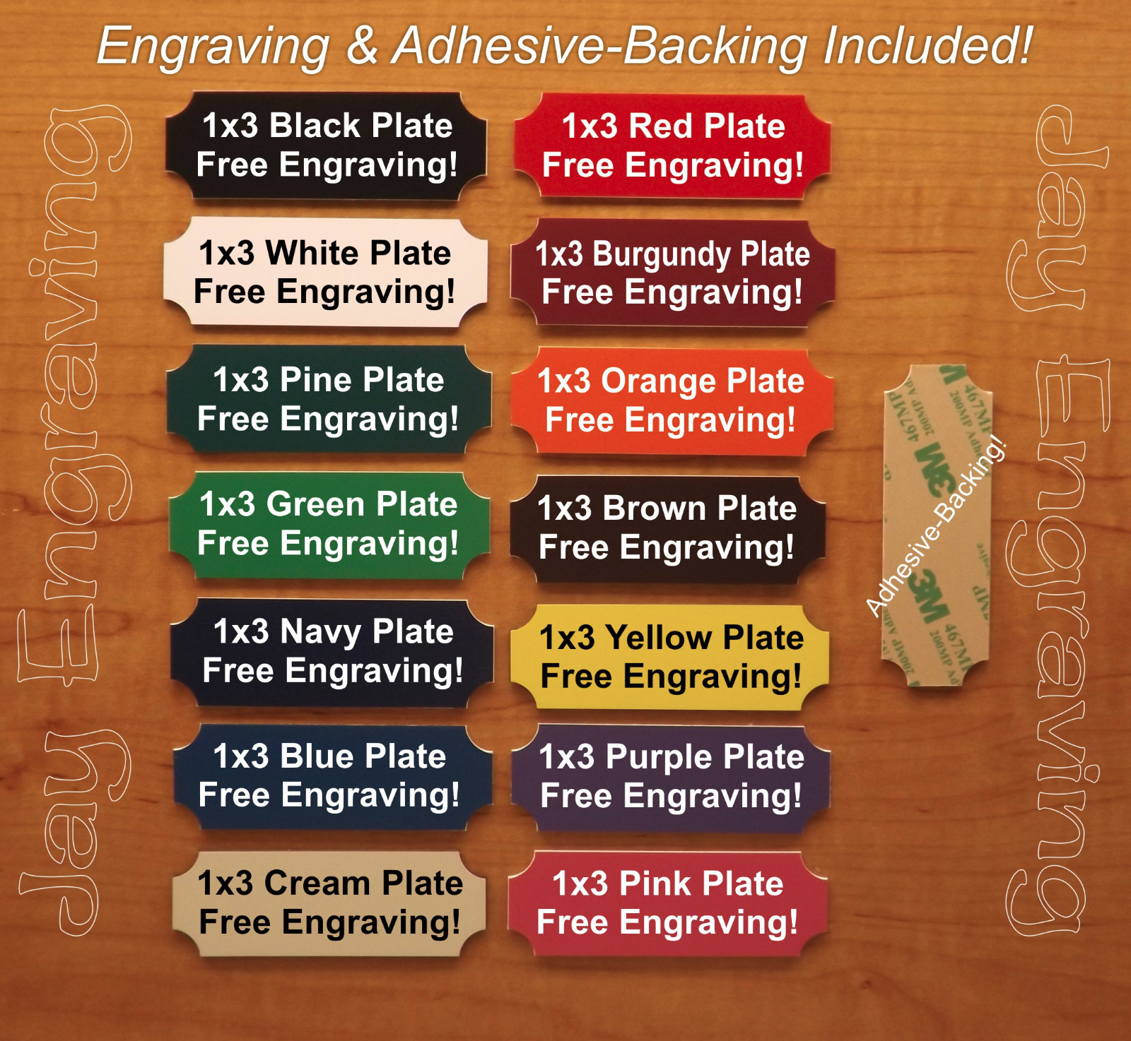Custom Engraved 1×3 Plaque Any Color with Adhesive Plate Nameplate Tag