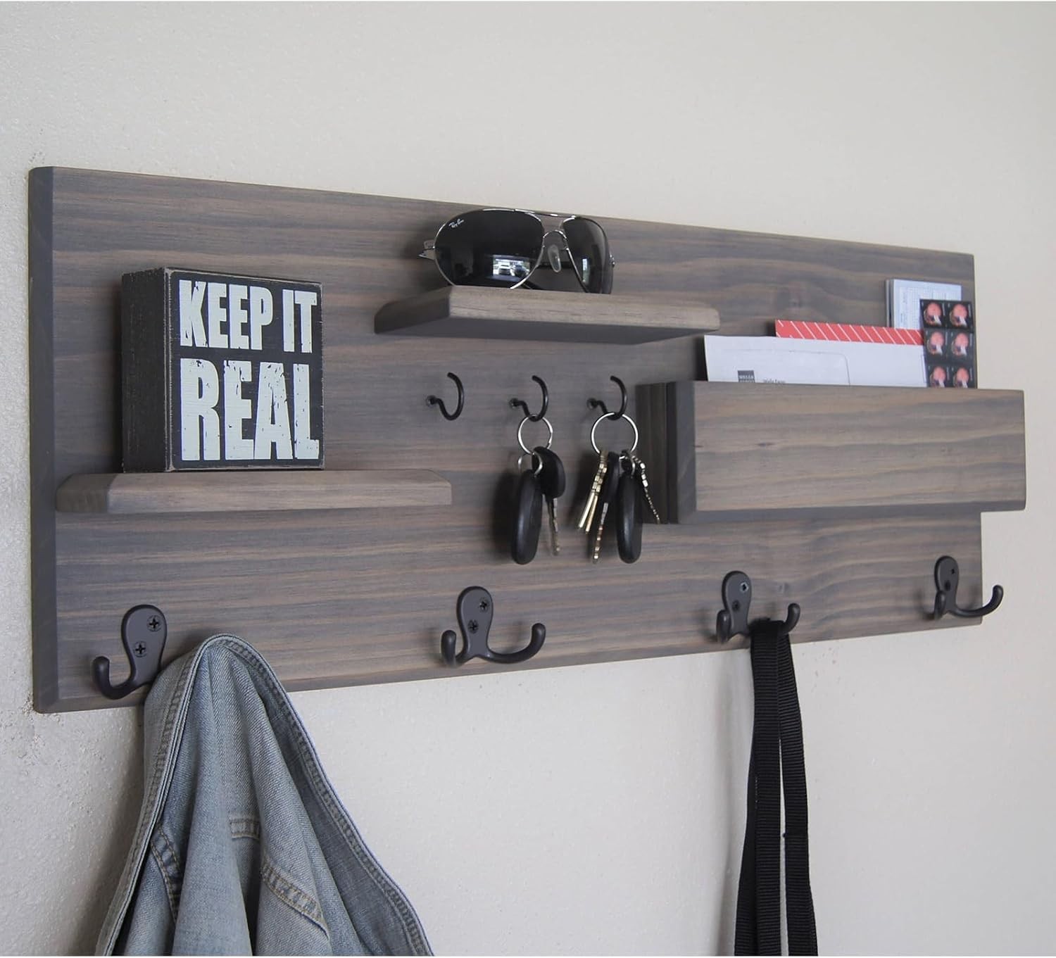14 Pack Coat Hooks, Heavy Duty Double Prong Coat Hooks Wall Mounted with 28