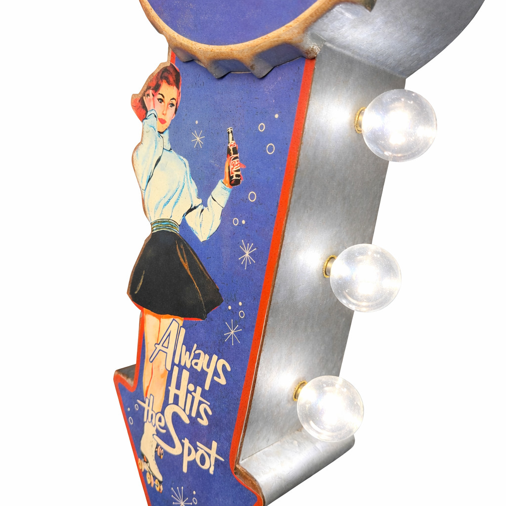 Pepsi-Cola Double-Sided Retro Vintage LED Marquee Sign 25.5″ Metal Arrow Decor