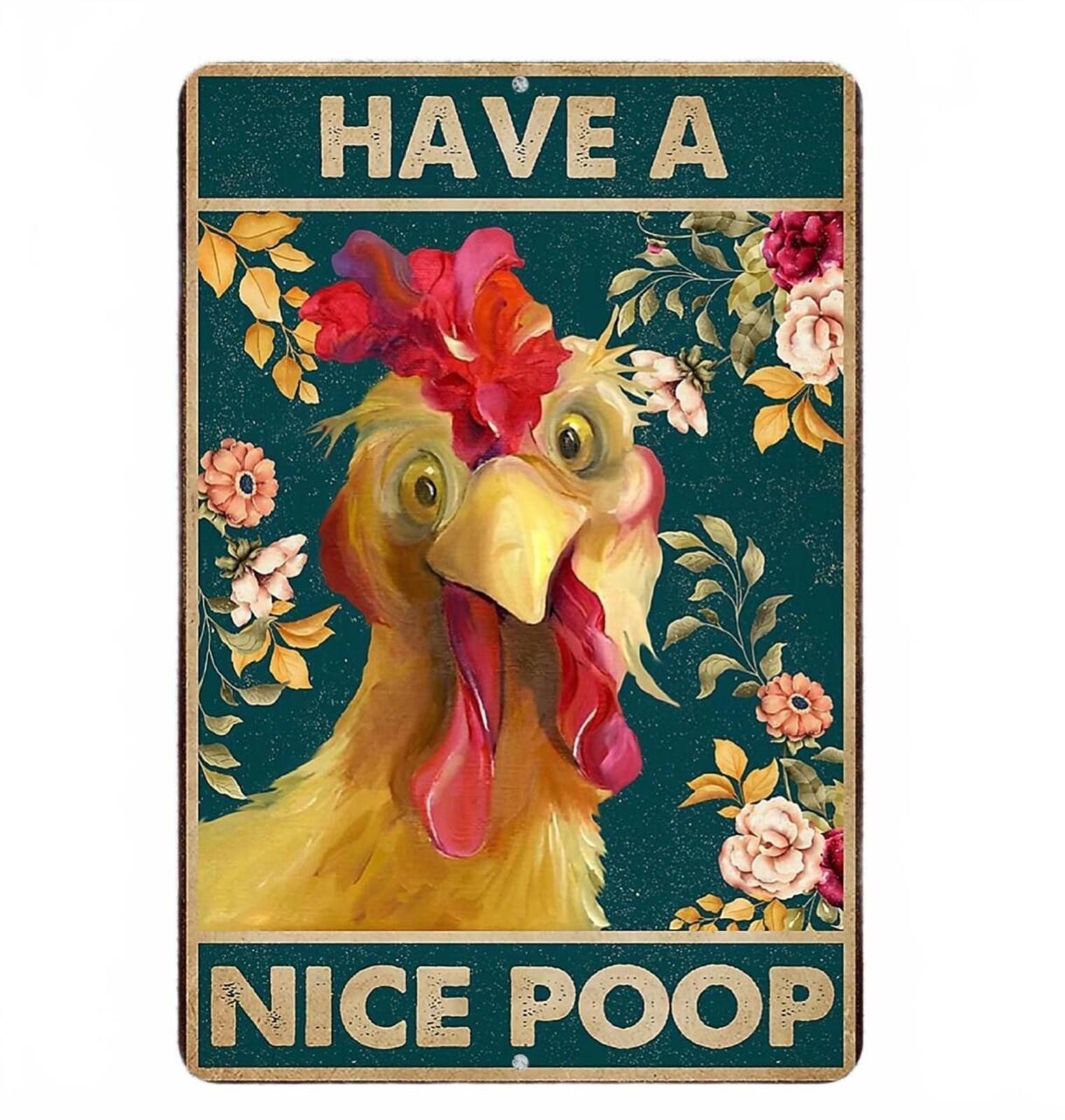 Funny Bathroom Sign BanginPrints Aluminum Metal 8×12 Door Mounted Plaque