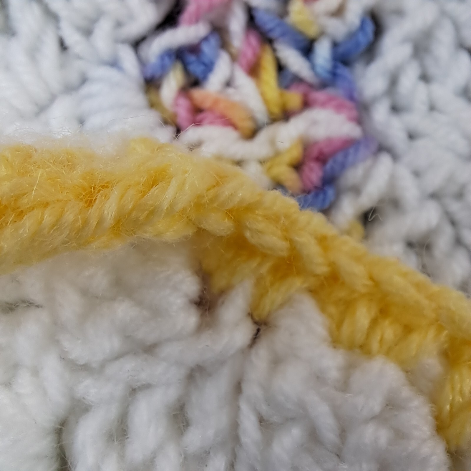 New Handmade Crochet Baby Blanket Afghan Multi Color Unisex Aprox 28.5″x32″
