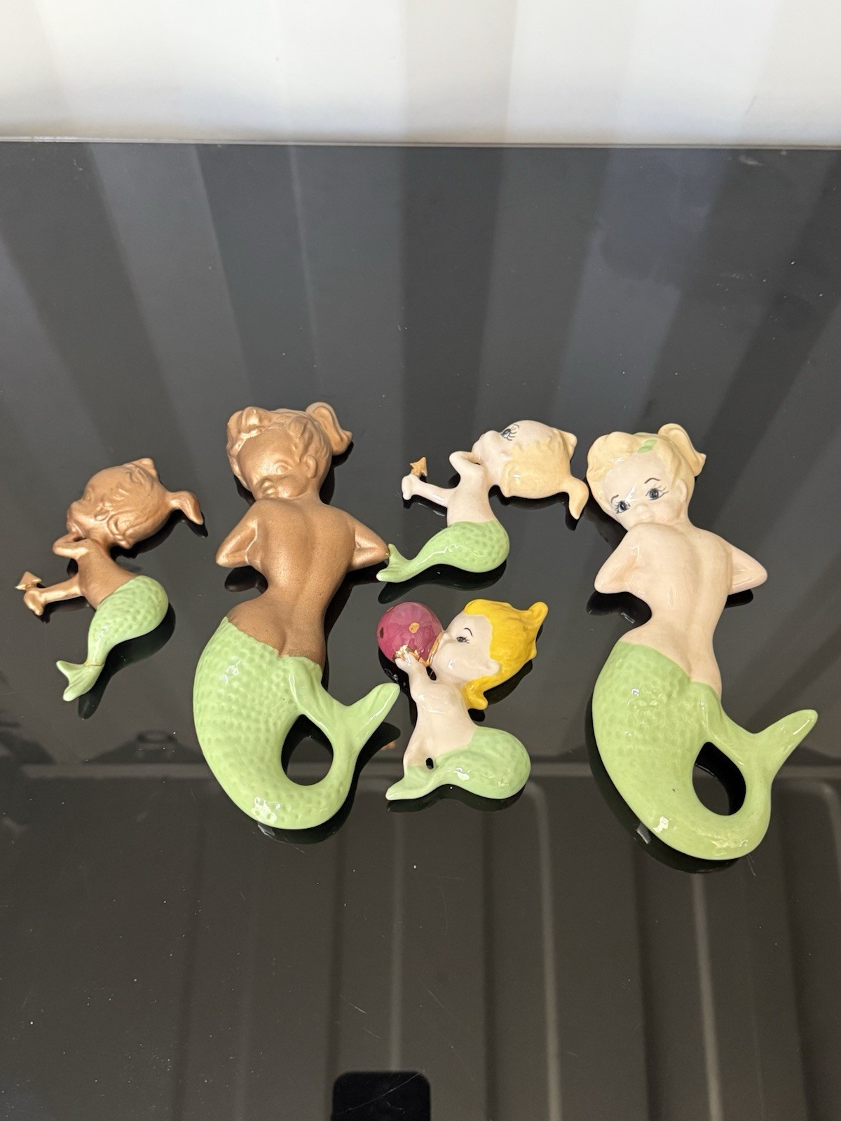 Vintage Mermaid Ceramic Wall Decor Set of 5 Pieces