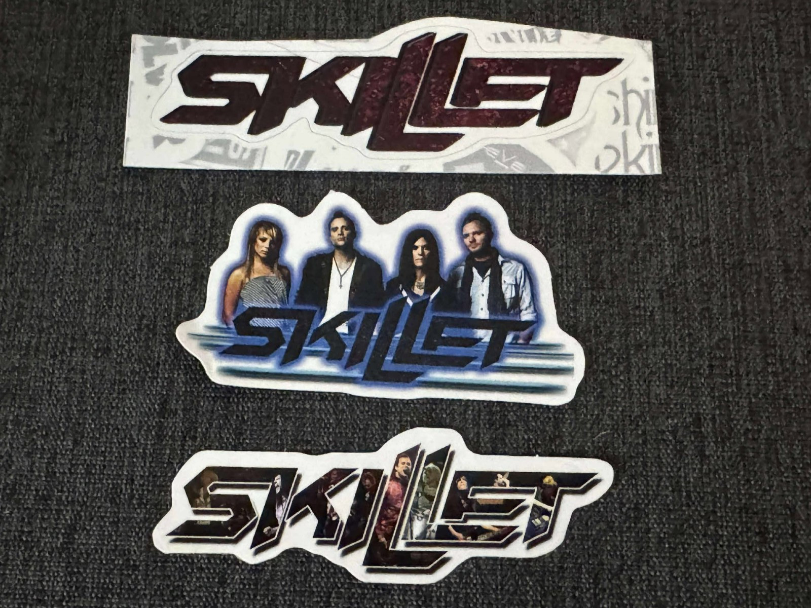 Lot (3) SKILLET 1″ x 3 3/4″ Band Logo STICKERS FAST! FREE SHIP! COOPER
