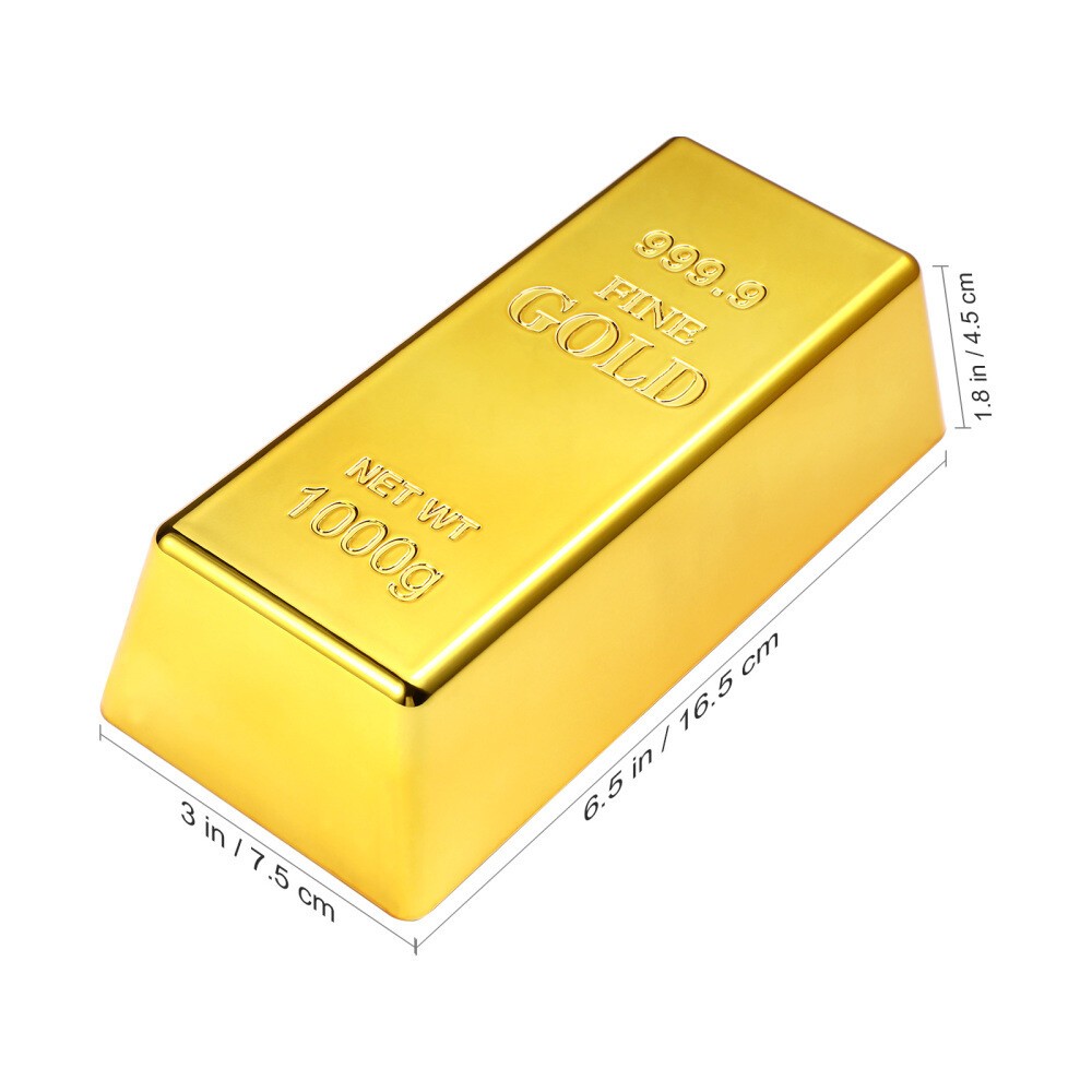 1-10*Gold Bar Door Stopper Brick Fake Golden Bullion Real Look No Slip Soft Stop