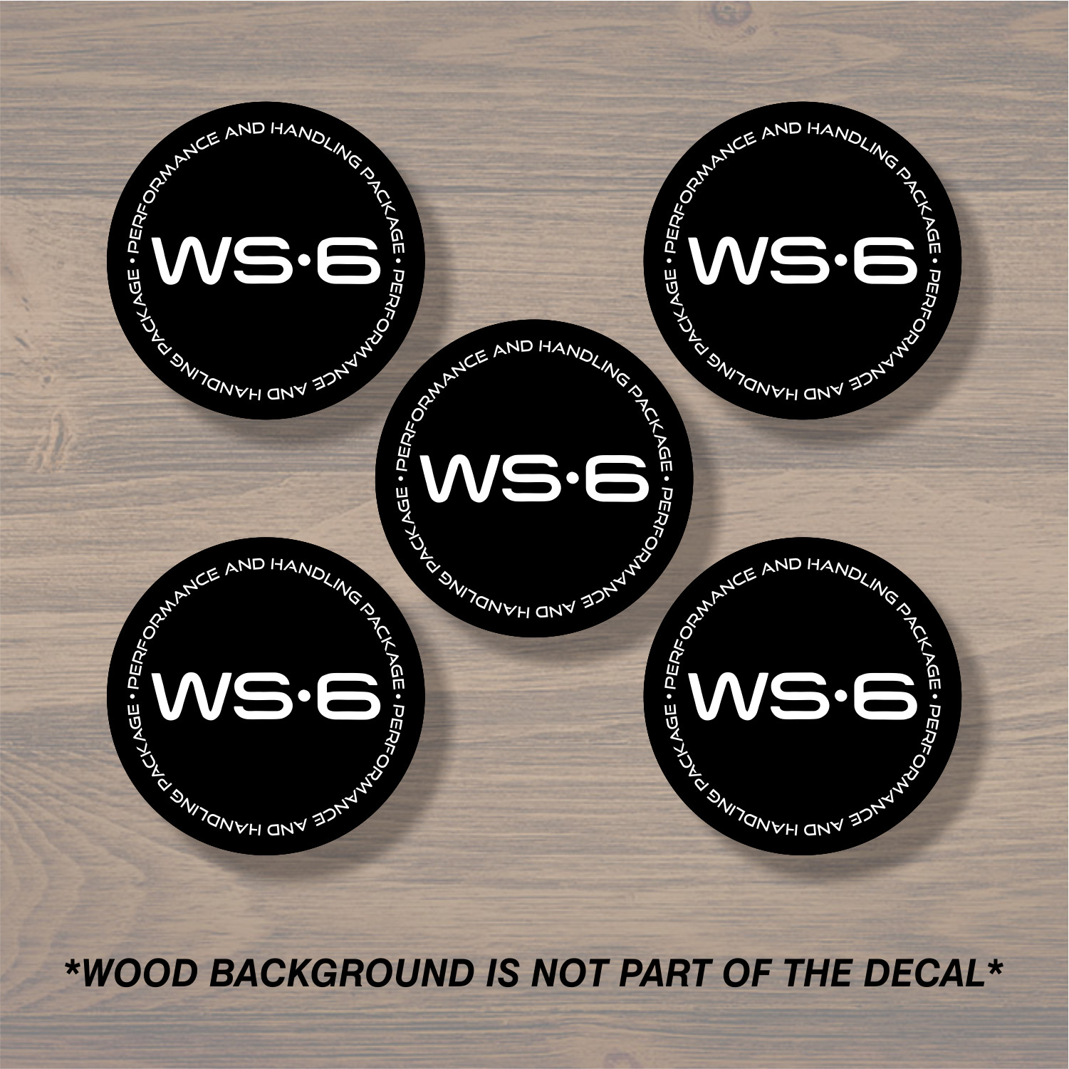 Vinyl Decal Sticker Overlays Fits Pontiac WS6 Wheel Center Cap x5