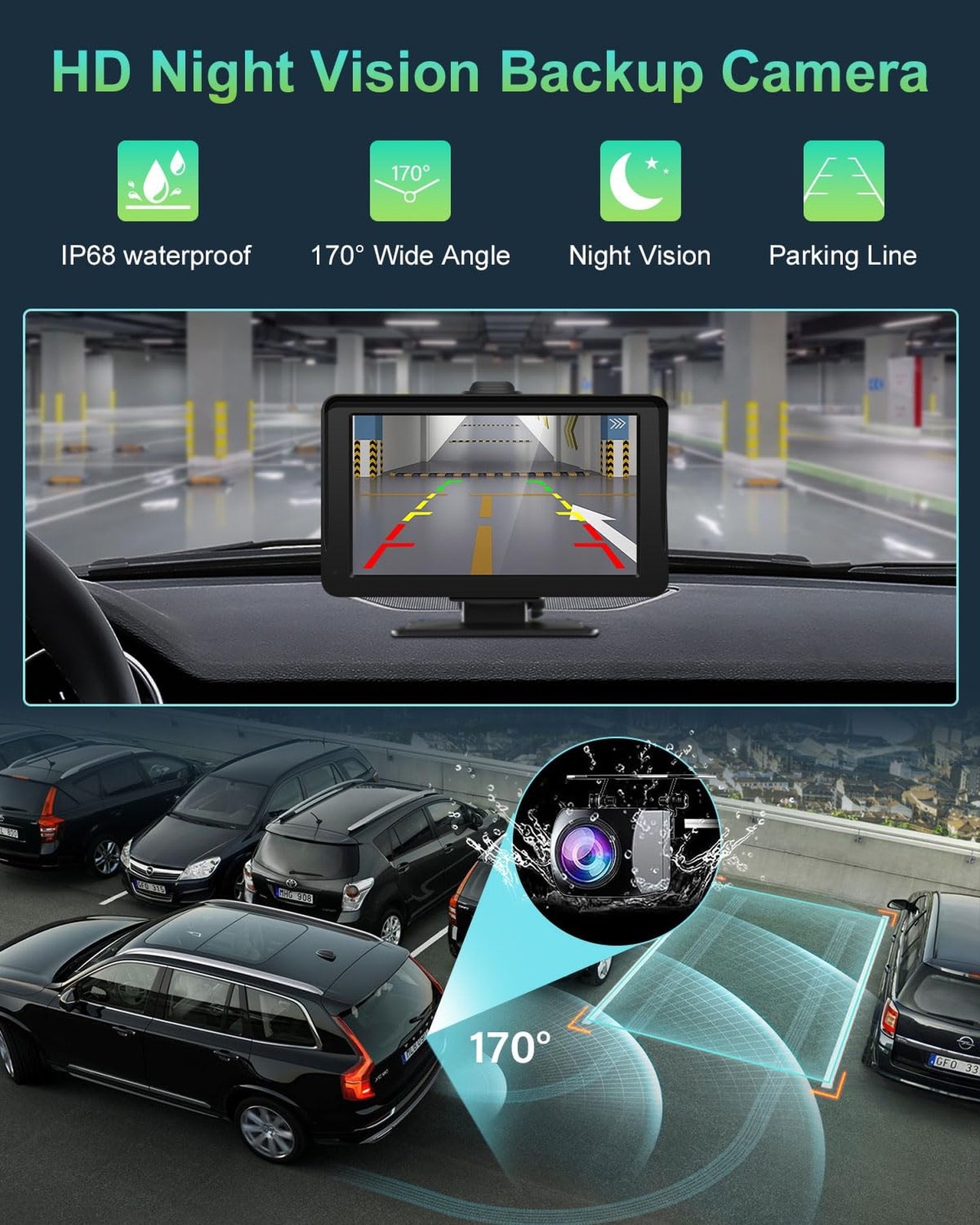 Apple Carplay Screen for Car, 7″ HD Portable Wireless Apple Carplay & Android…