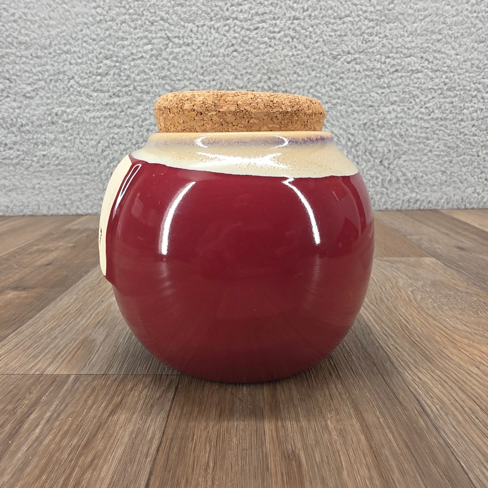 Novelty Mall Money Ceramic Piggy Bank Coin Holder Jar with Cork Stopper Burgandy