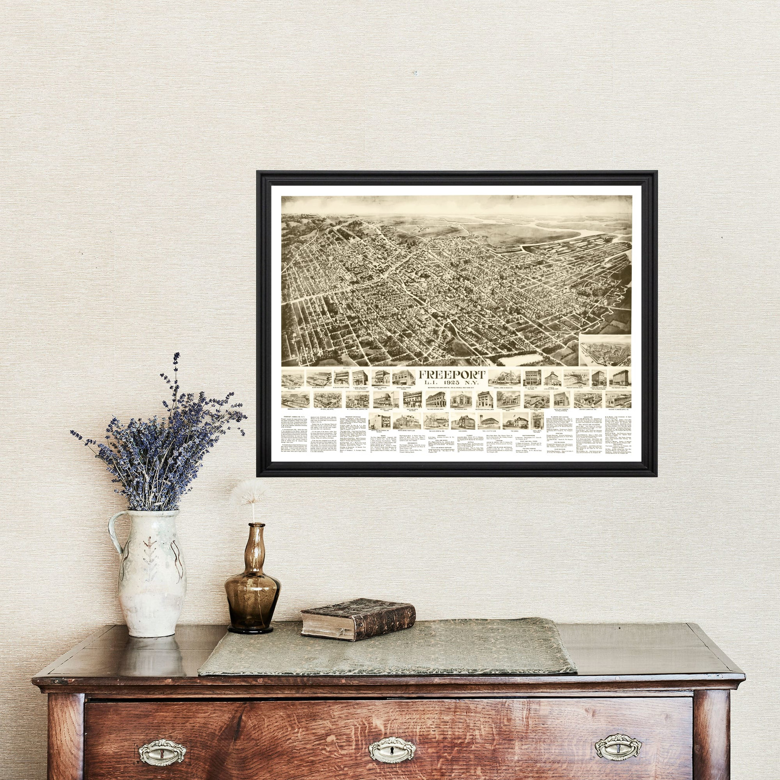Old Map of Freeport, NY 1925 – Vintage Freeport New York Art