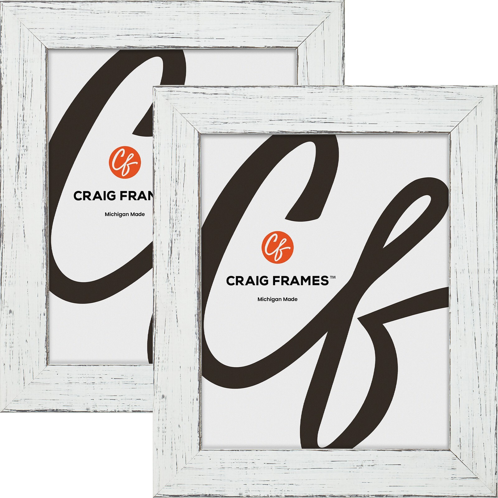 Jasper, 1.5″ Rustic Country White Picture Frame, Common Sizes 4×5-24×36, 2-Pack