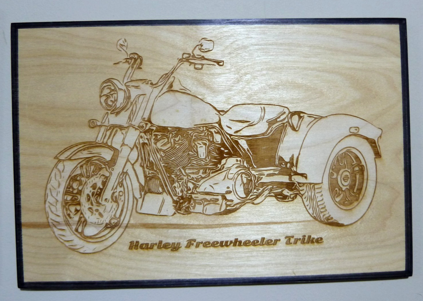 Harley Free Wheeler Trike Engraved Plaque,Wall Art,Car Art,Wall Hanging,Display