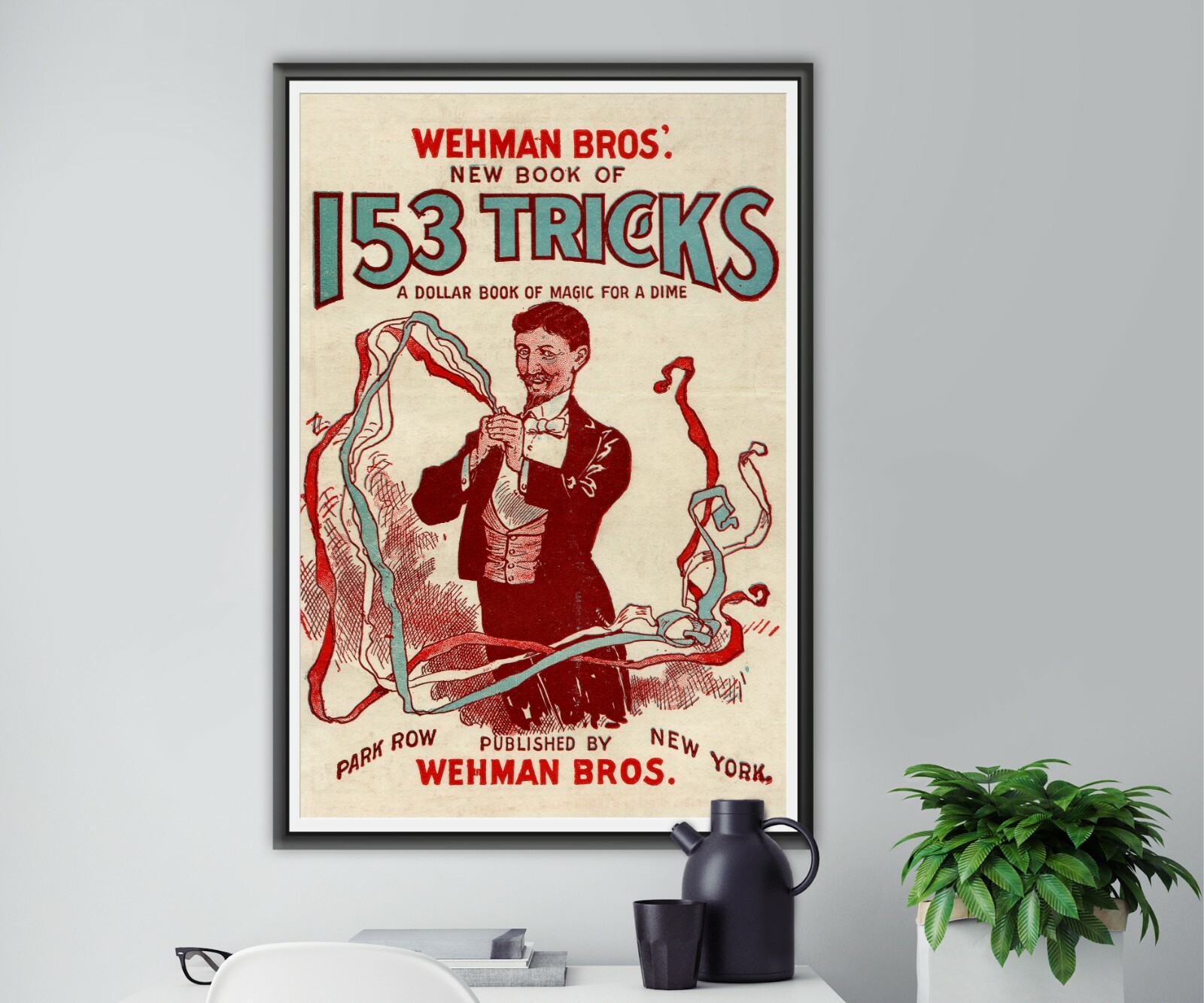 1907 New Book of Tricks Magic POSTER! (up to 24″ x 36″) – Magician – Vintage