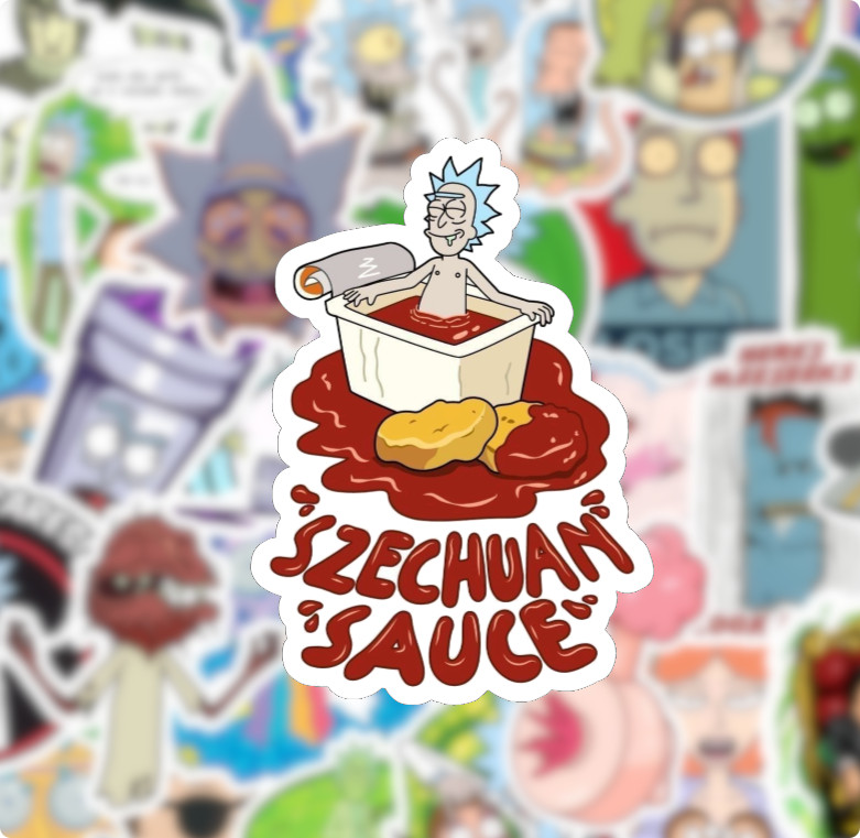 Rick and Morty Sticker Pack – 50/100 Stickers – Water Resistant Vinyl