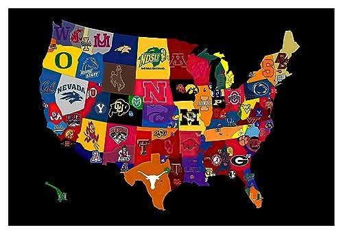 College Football Teams Logo Posters-The College Football Teams Logo Map