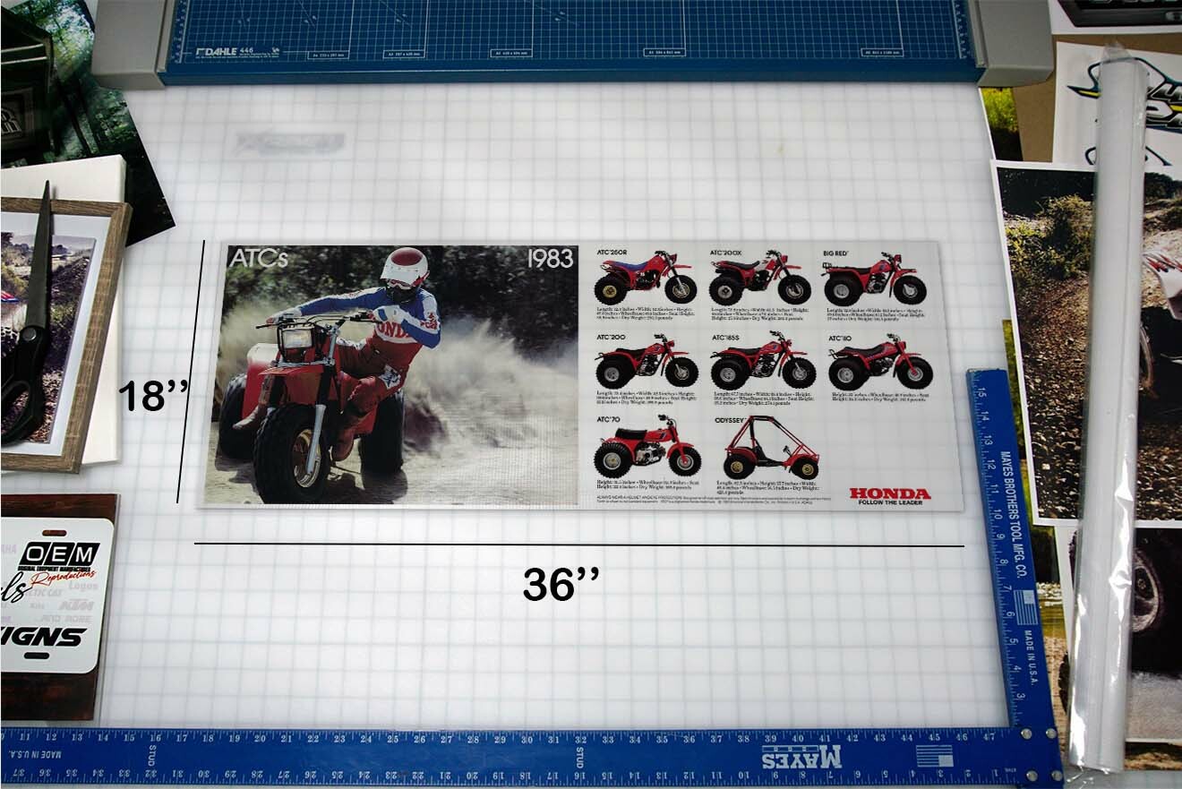 1984 Honda ATC Line Up Flyer Poster Banner Ad OEM Brochure Specs