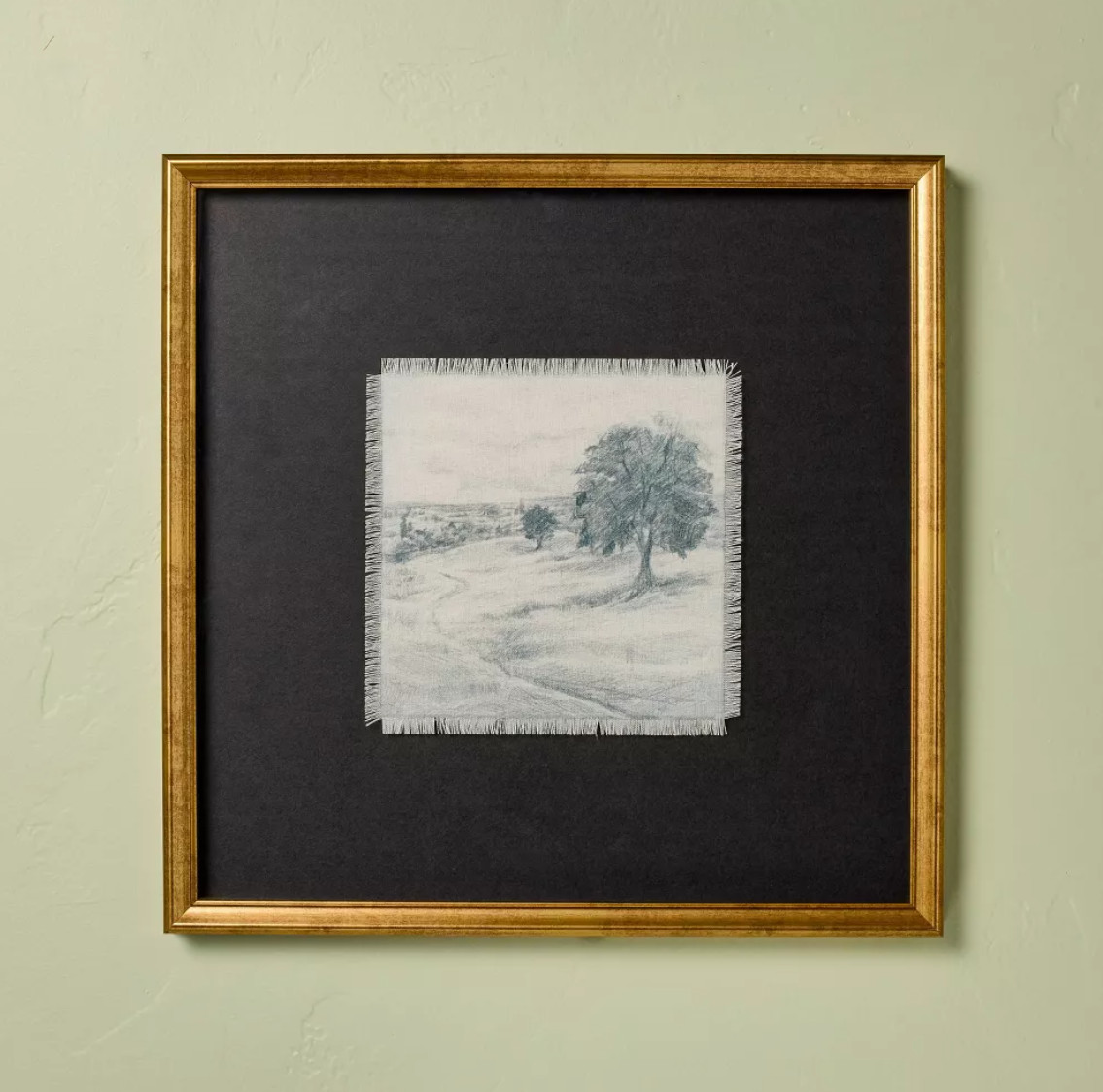 18″x18″ Square Matte Black Landscape Framed Wall Art – Hearth & Hand w/ Magnolia