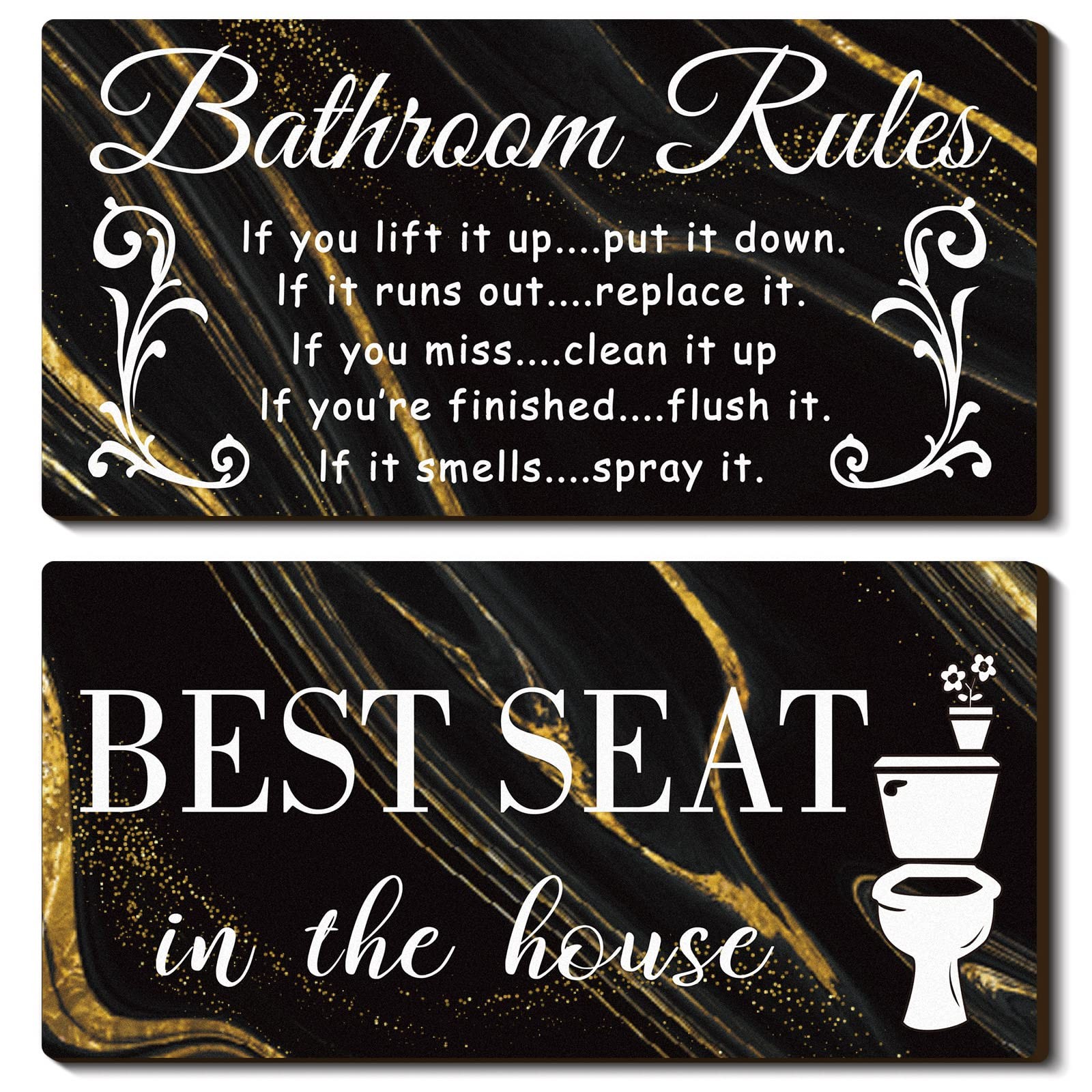 Jetec 2 Pieces Funny Bathroom 11.8 x 5.9 x 0.24 inches, as picture shows