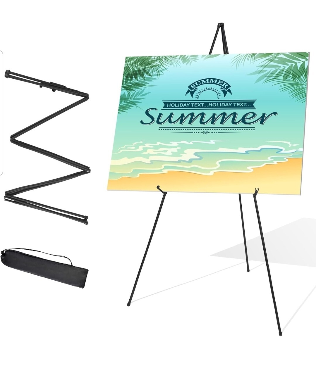 Display Easel Stand for All Occasions Poster 63” Portable Metal Art Easel Stand
