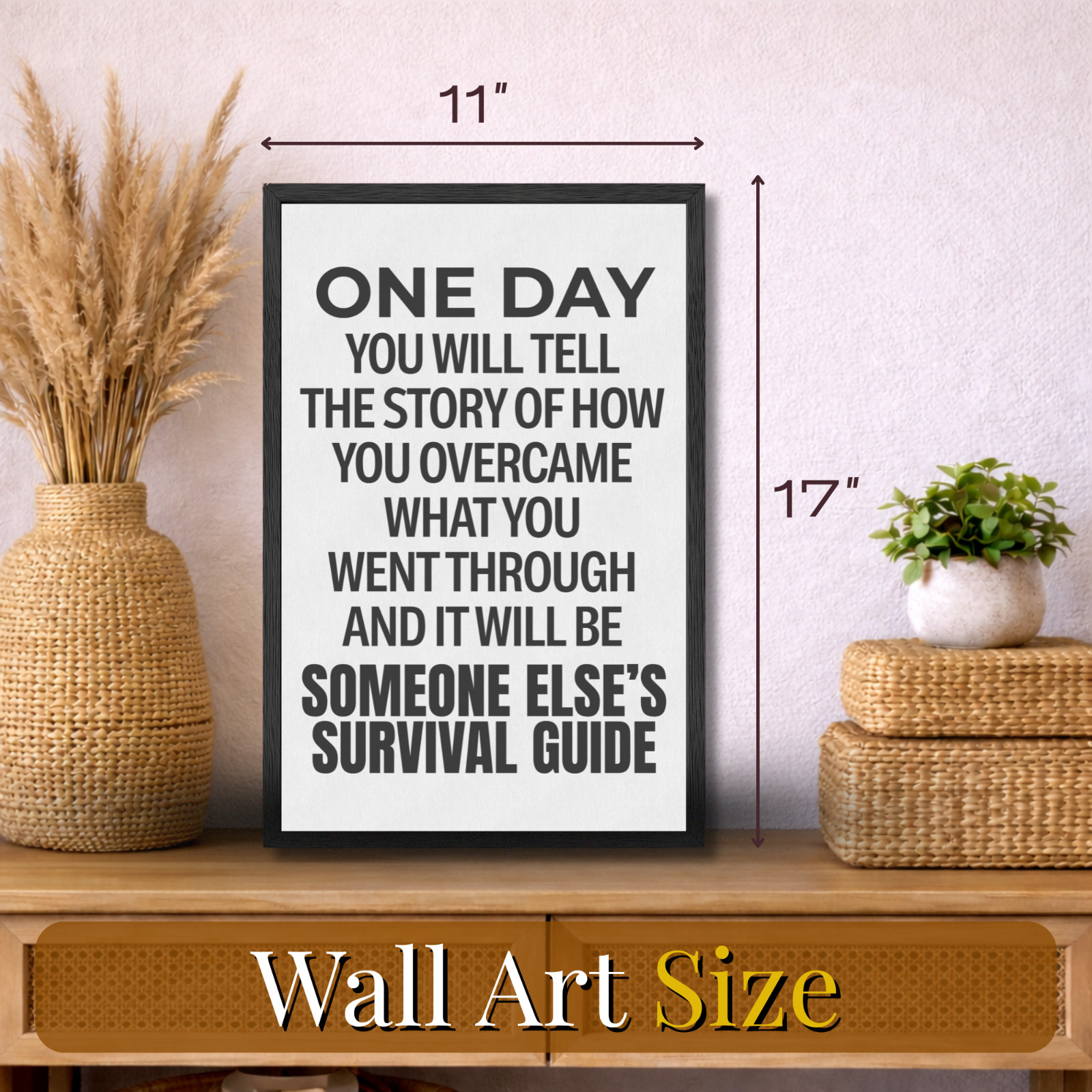 Motivational Quotes Wall Art Unframed Poster 11×17 Office Gym Decor Gift