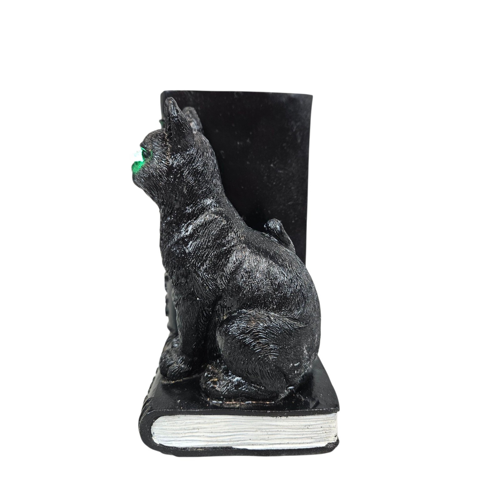 Halloween Black Cat with Light Up Green Eyes Magic Spirits Tricks Decor