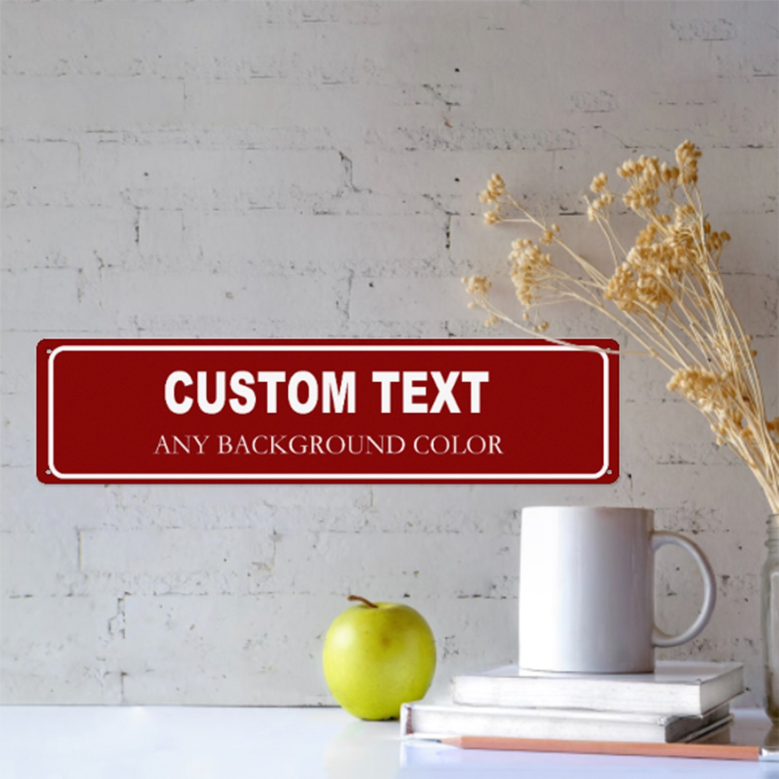 16″ x 4″ Custom Aluminum Metal Sign Personalized Your Own Text Message Sign